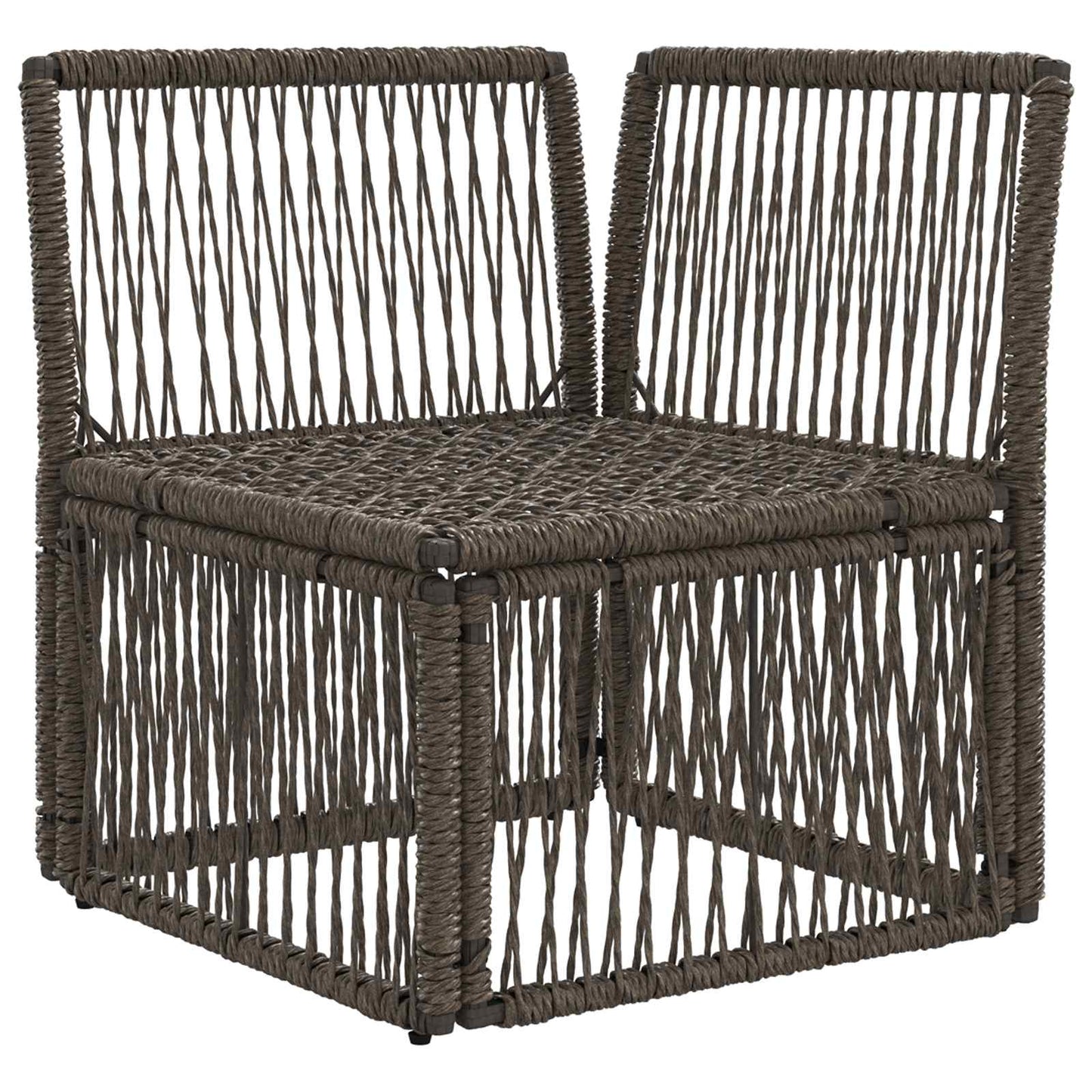 Ecksofa Grau Poly-Rattan