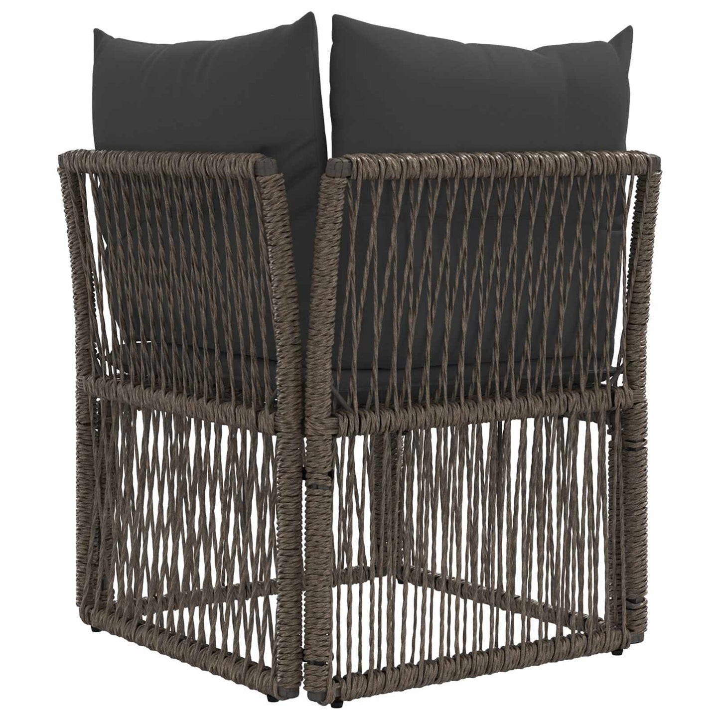 Ecksofa Grau Poly-Rattan