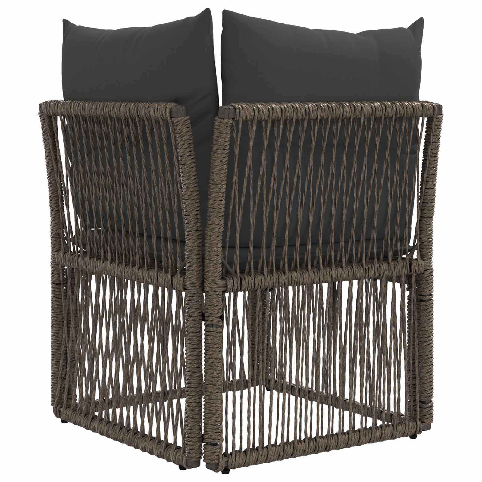 Ecksofa Grau Poly-Rattan