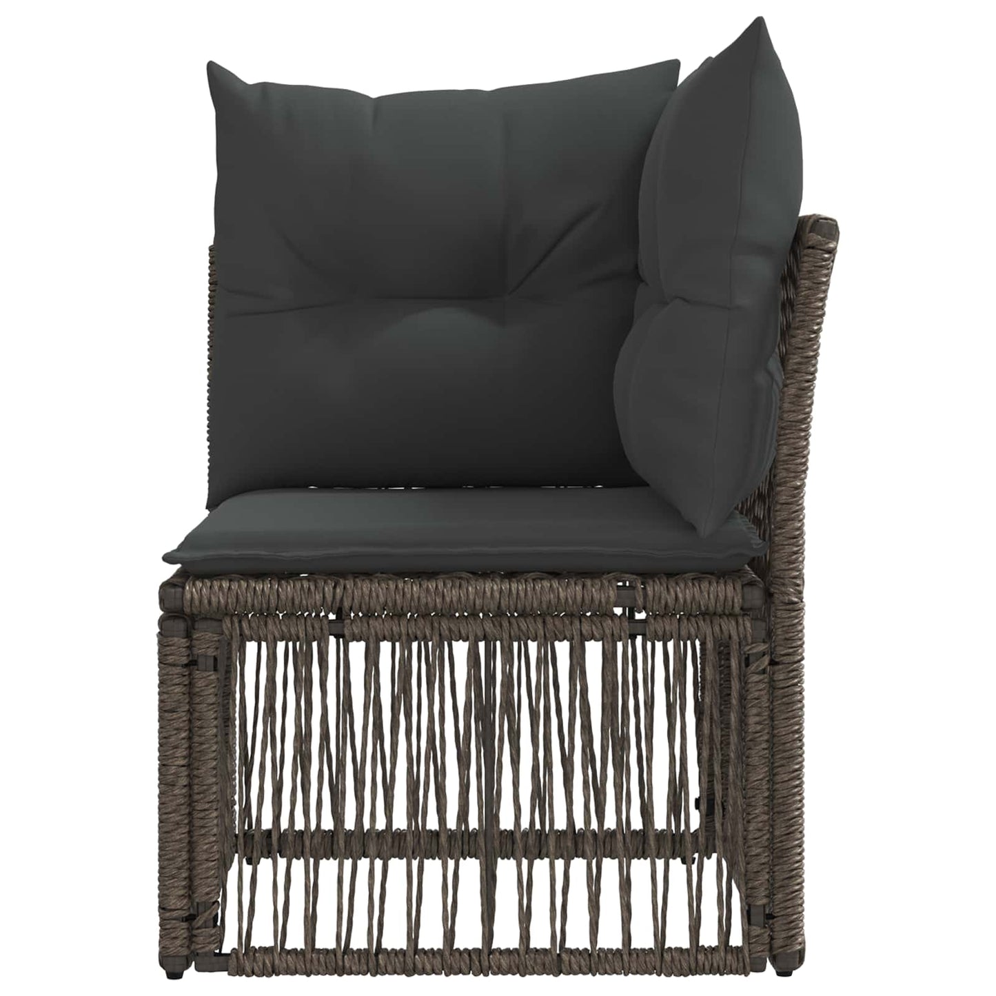 Ecksofa Grau Poly-Rattan