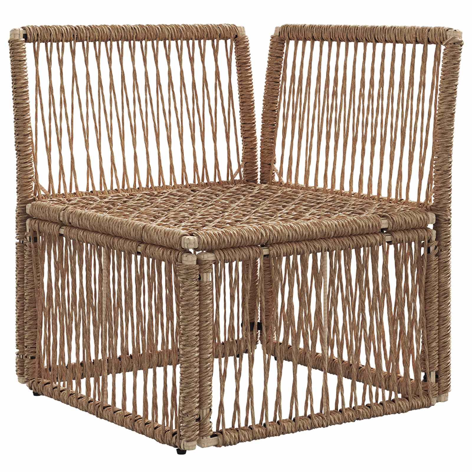 Ecksofa Beige Poly-Rattan