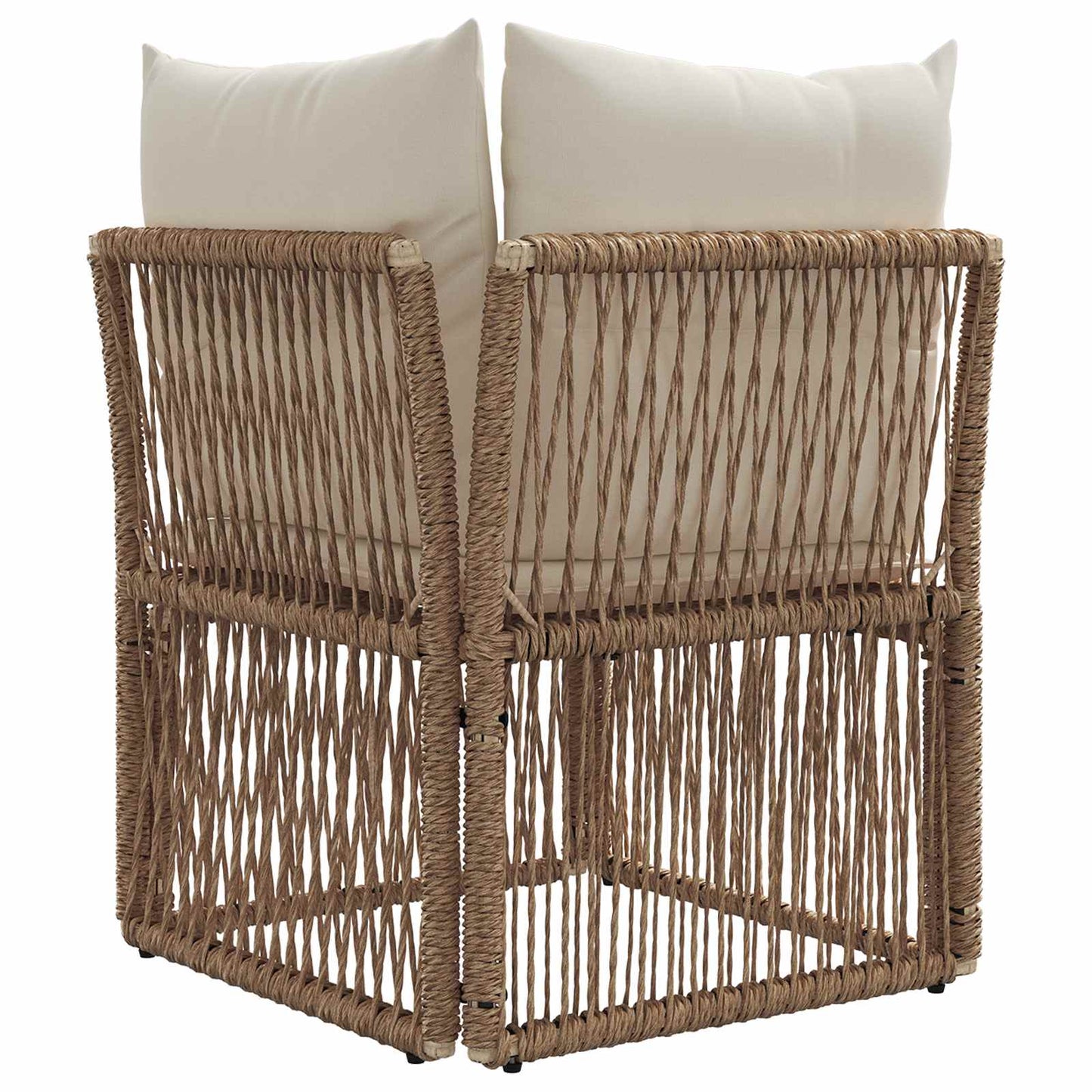 Ecksofa Beige Poly-Rattan