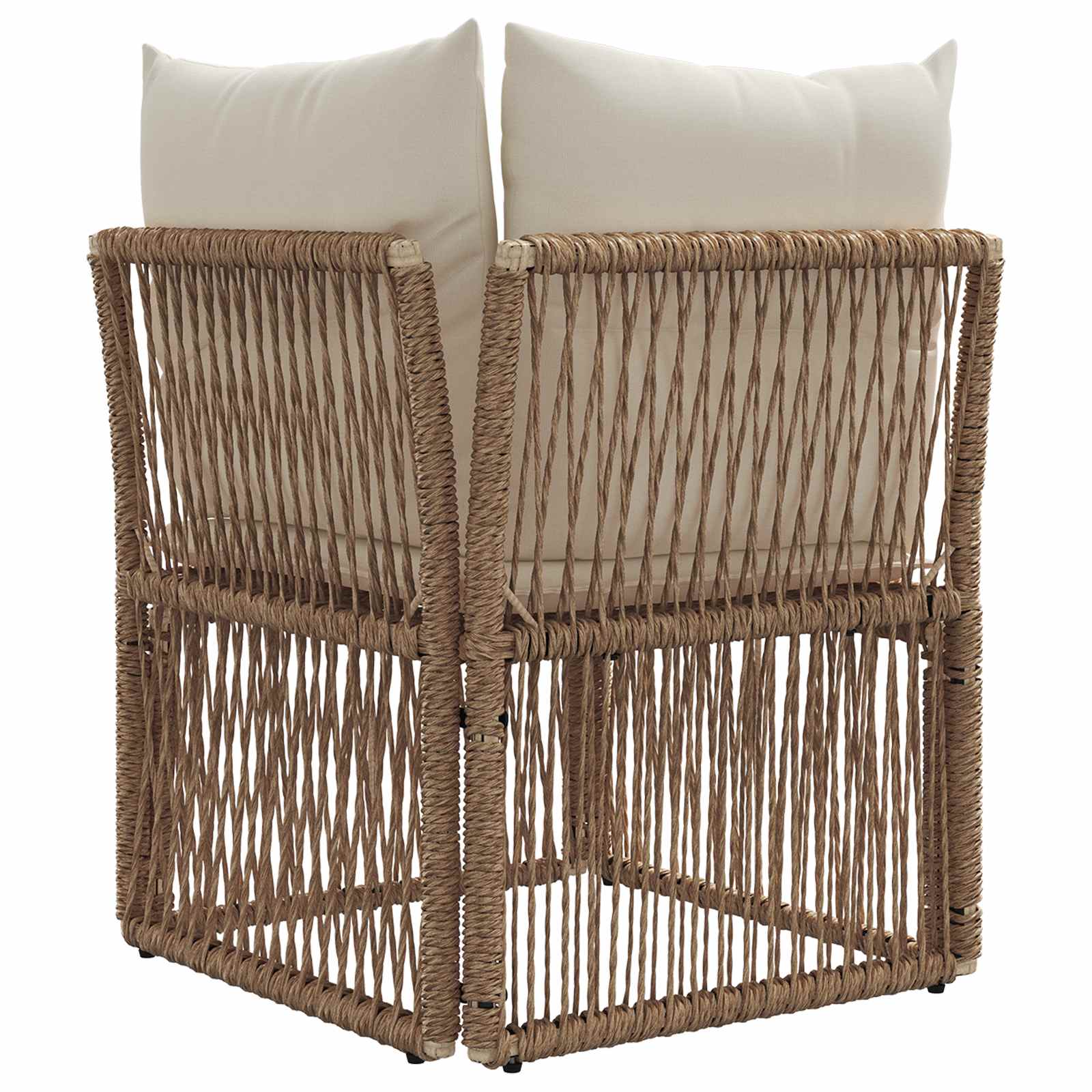 Ecksofa Beige Poly-Rattan