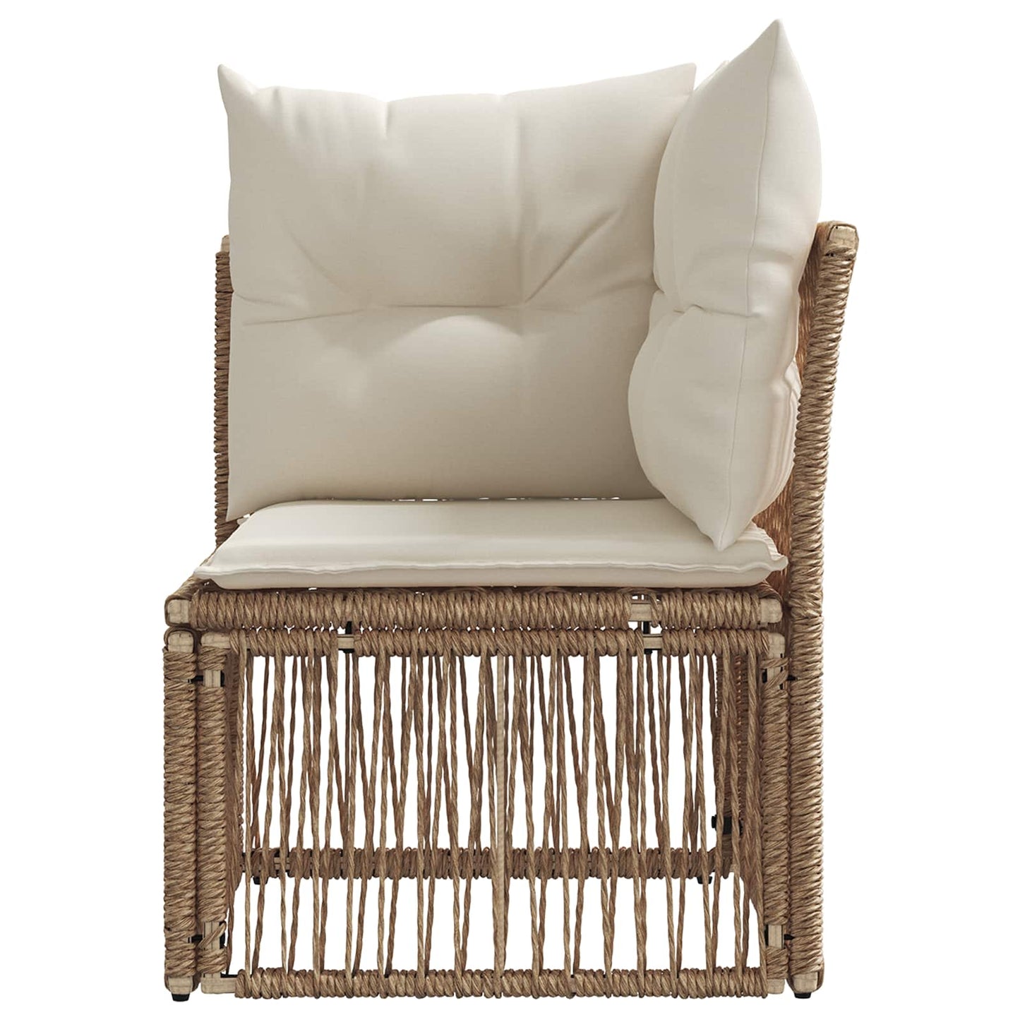 Ecksofa Beige Poly-Rattan