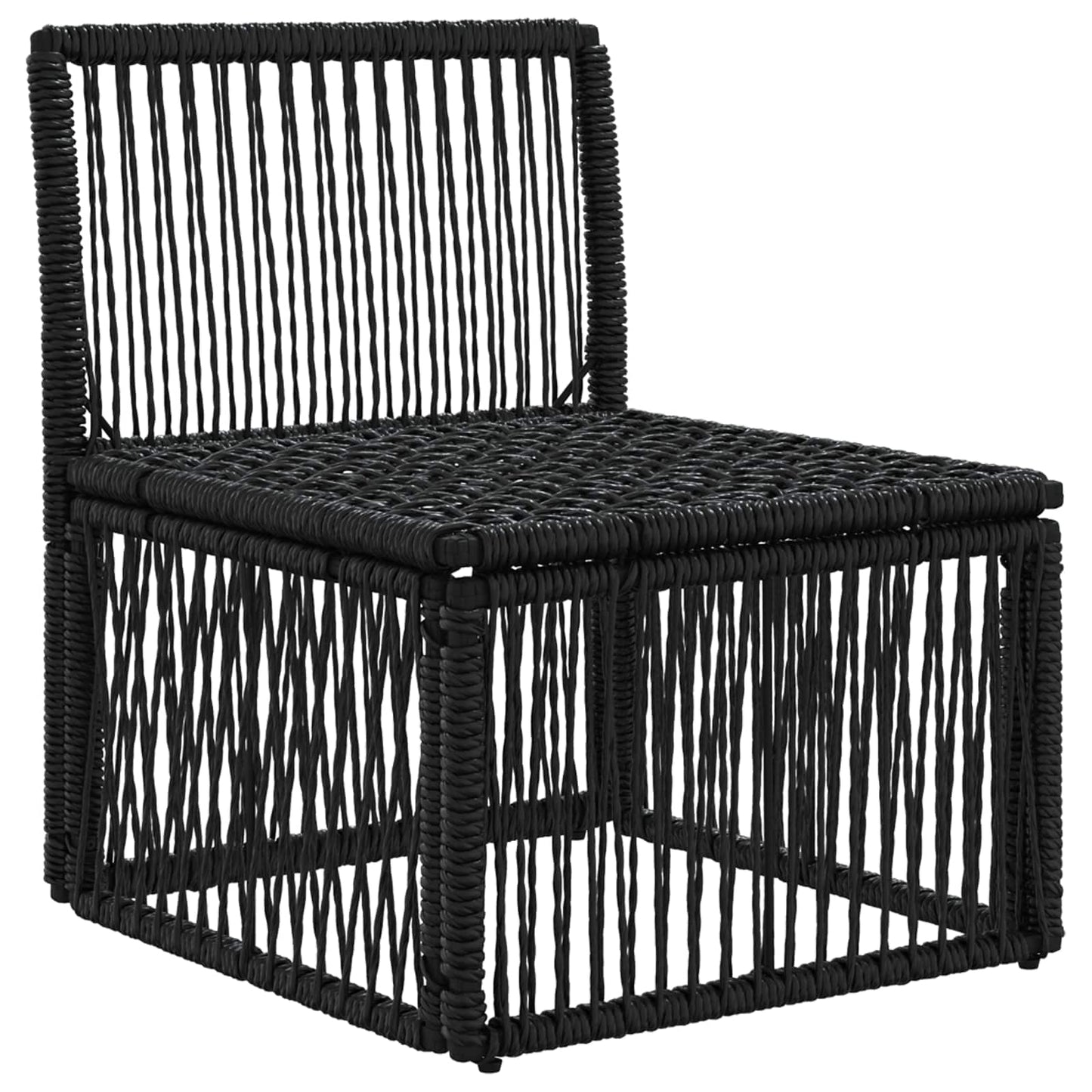 Armfreies Sofa Schwarz Poly-Rattan