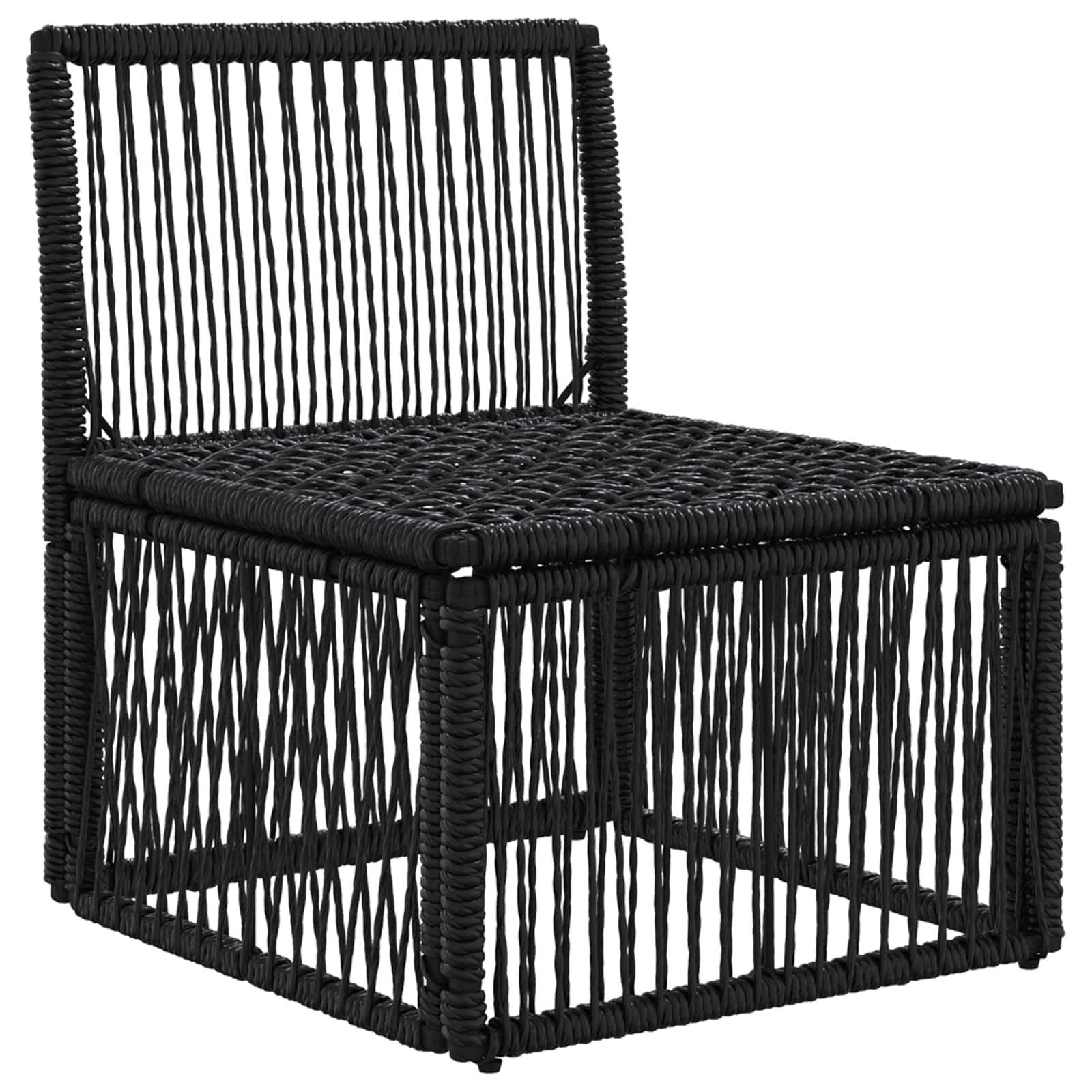 Armfreies Sofa Schwarz Poly-Rattan