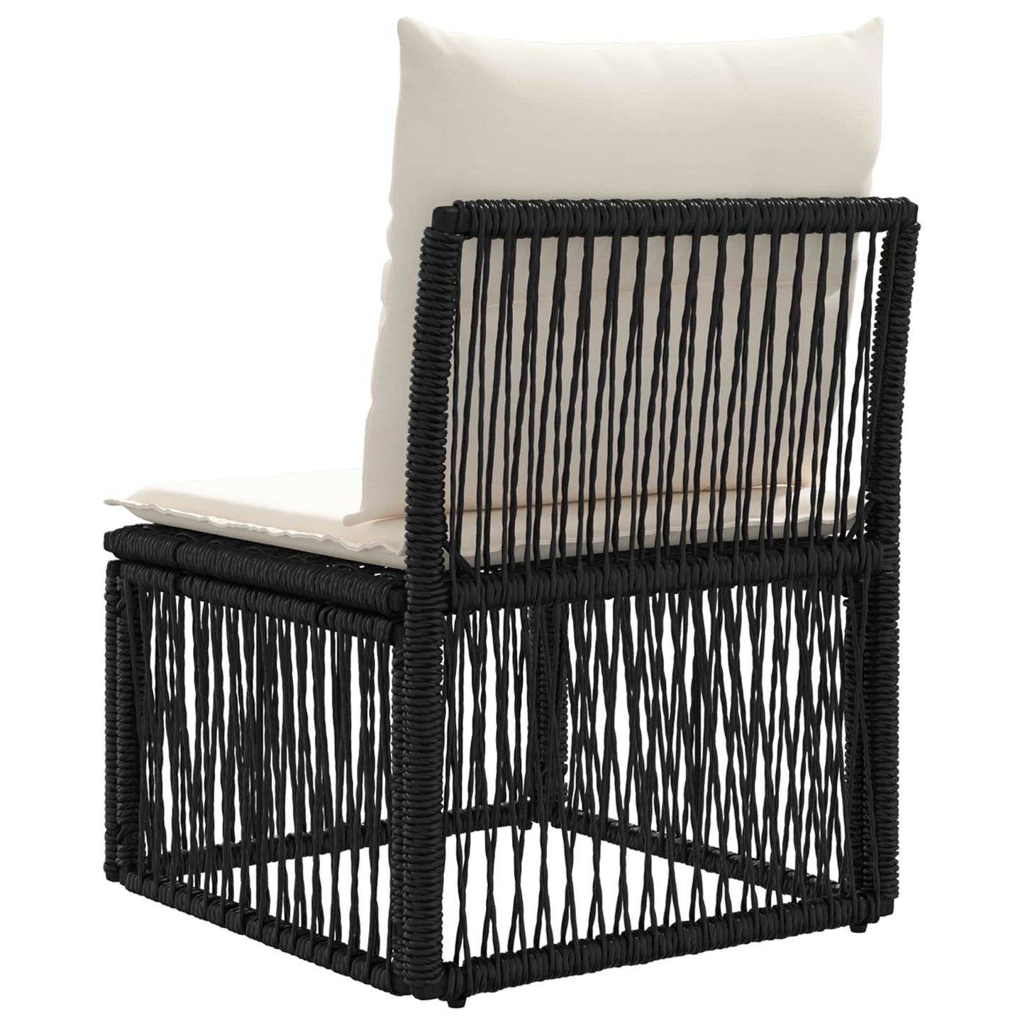 Armfreies Sofa Schwarz Poly-Rattan