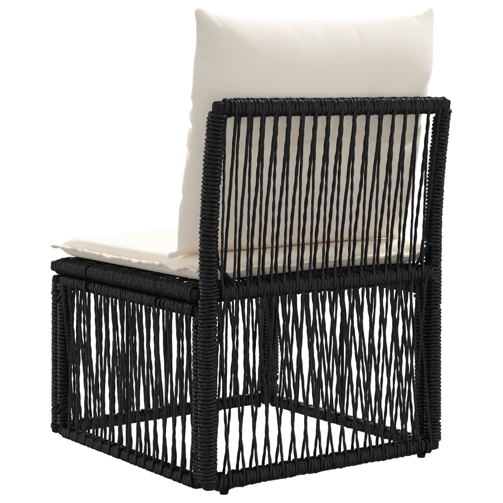 Armfreies Sofa Schwarz Poly-Rattan