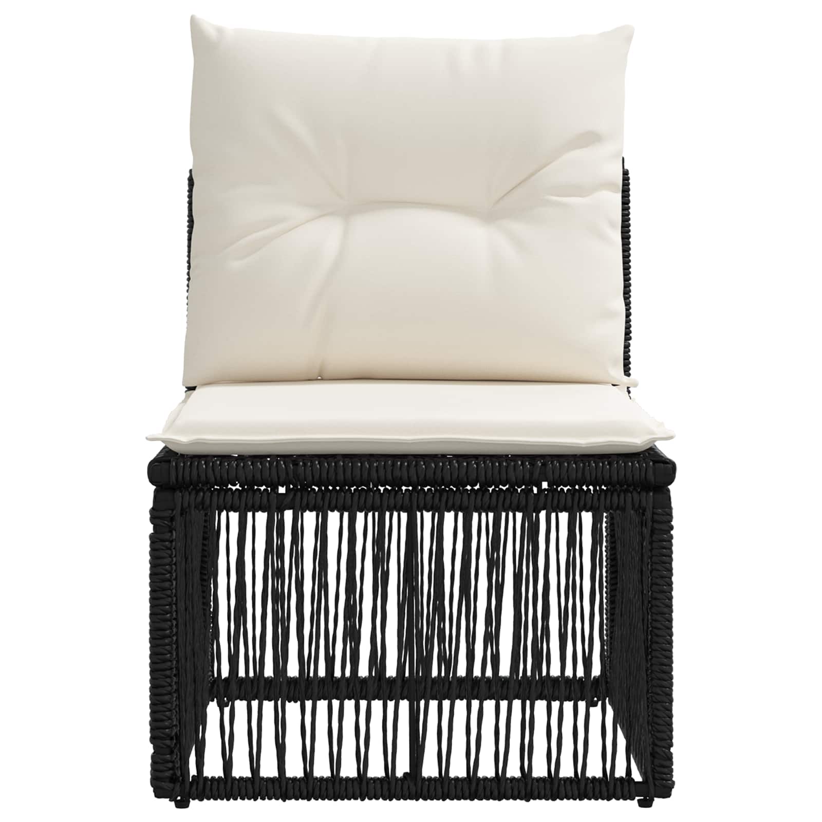 Armfreies Sofa Schwarz Poly-Rattan