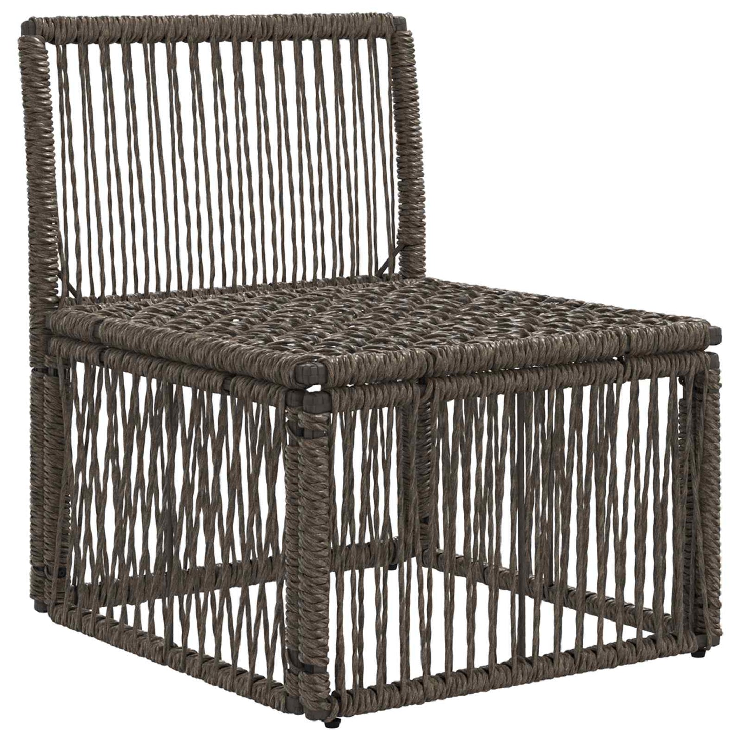 Armfreies Sofa Grau Poly-Rattan
