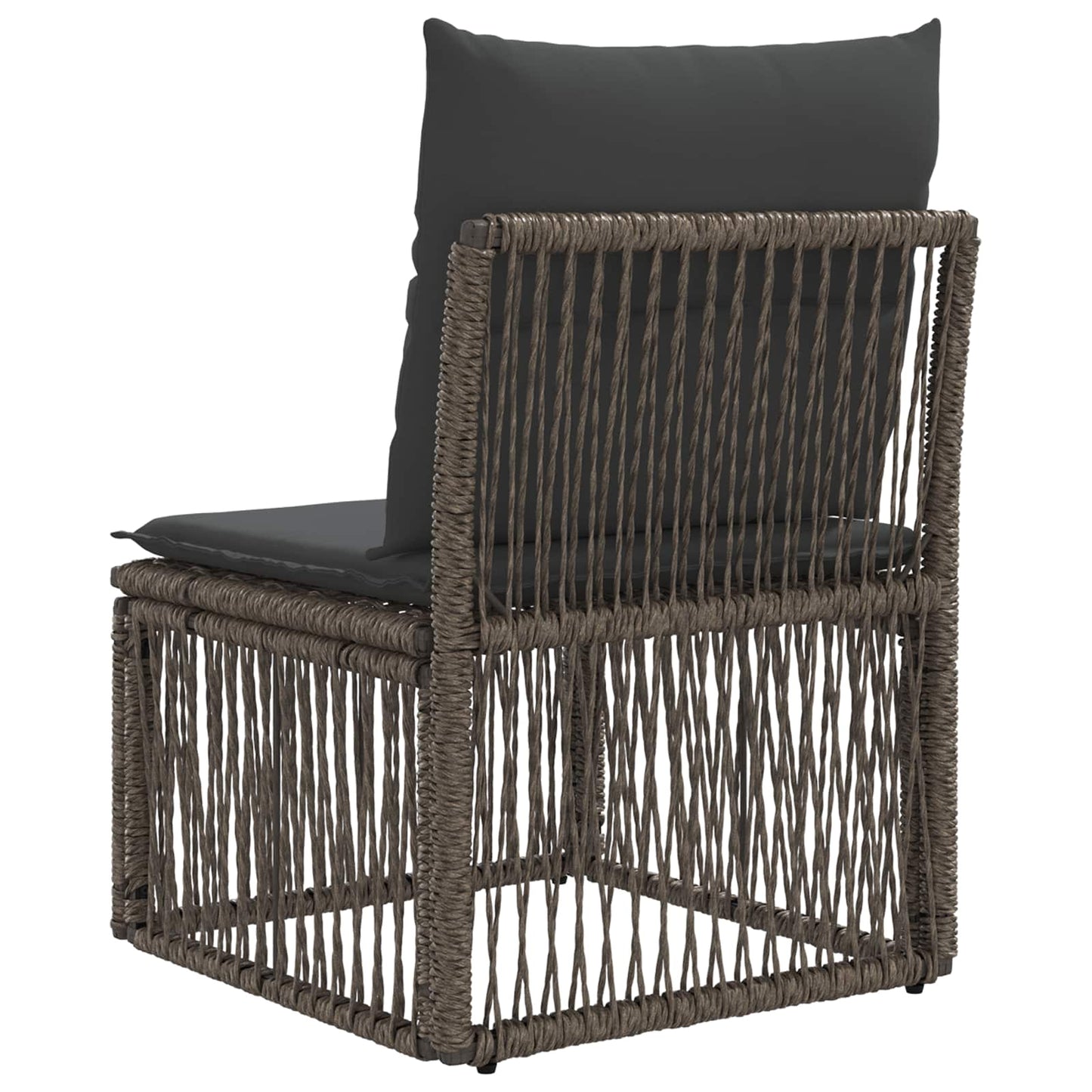 Armfreies Sofa Grau Poly-Rattan