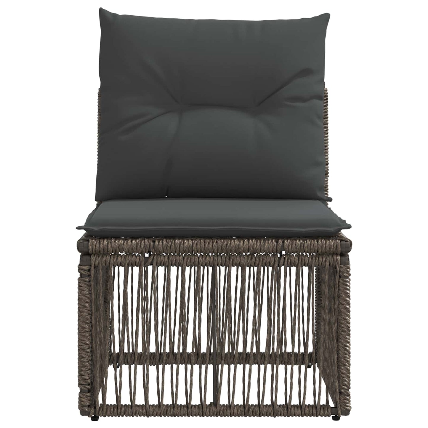 Armfreies Sofa Grau Poly-Rattan