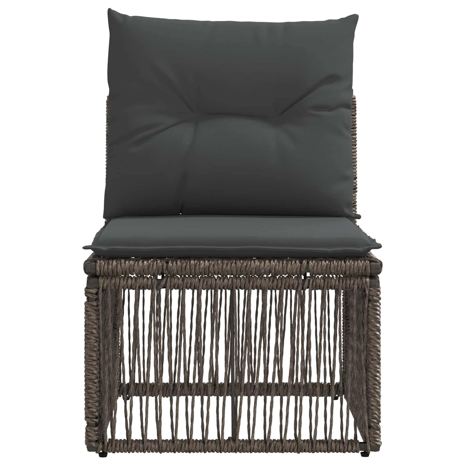 Armfreies Sofa Grau Poly-Rattan