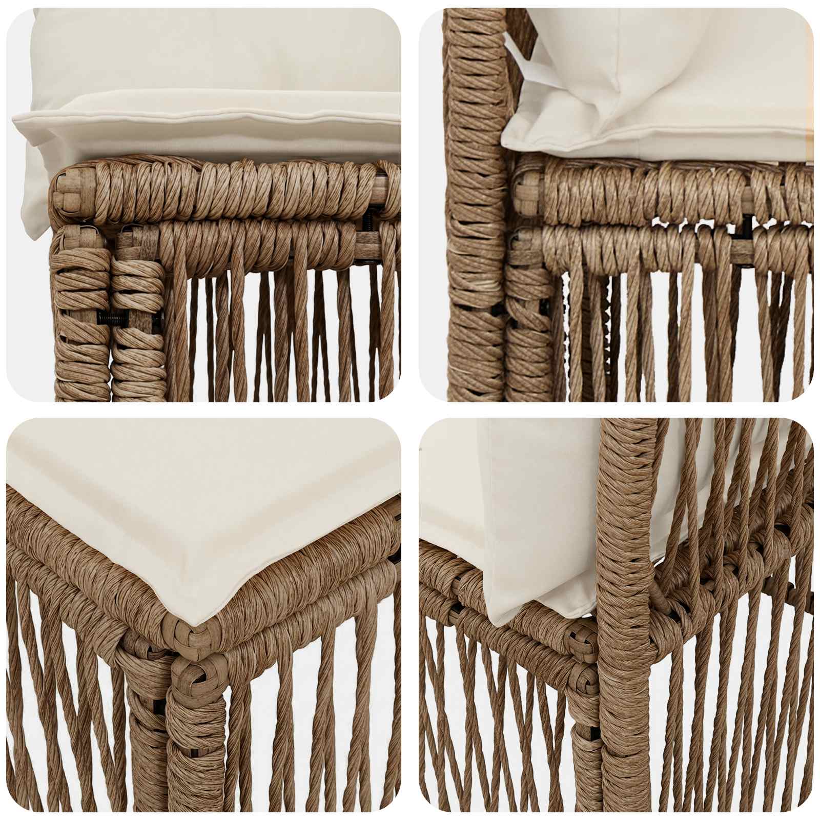 Armfreies Sofa Beige Poly-Rattan