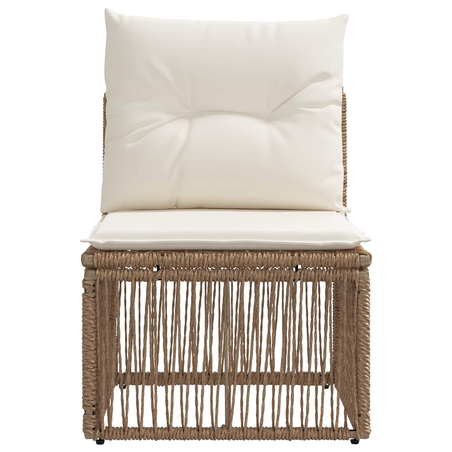 Armfreies Sofa Beige Poly-Rattan
