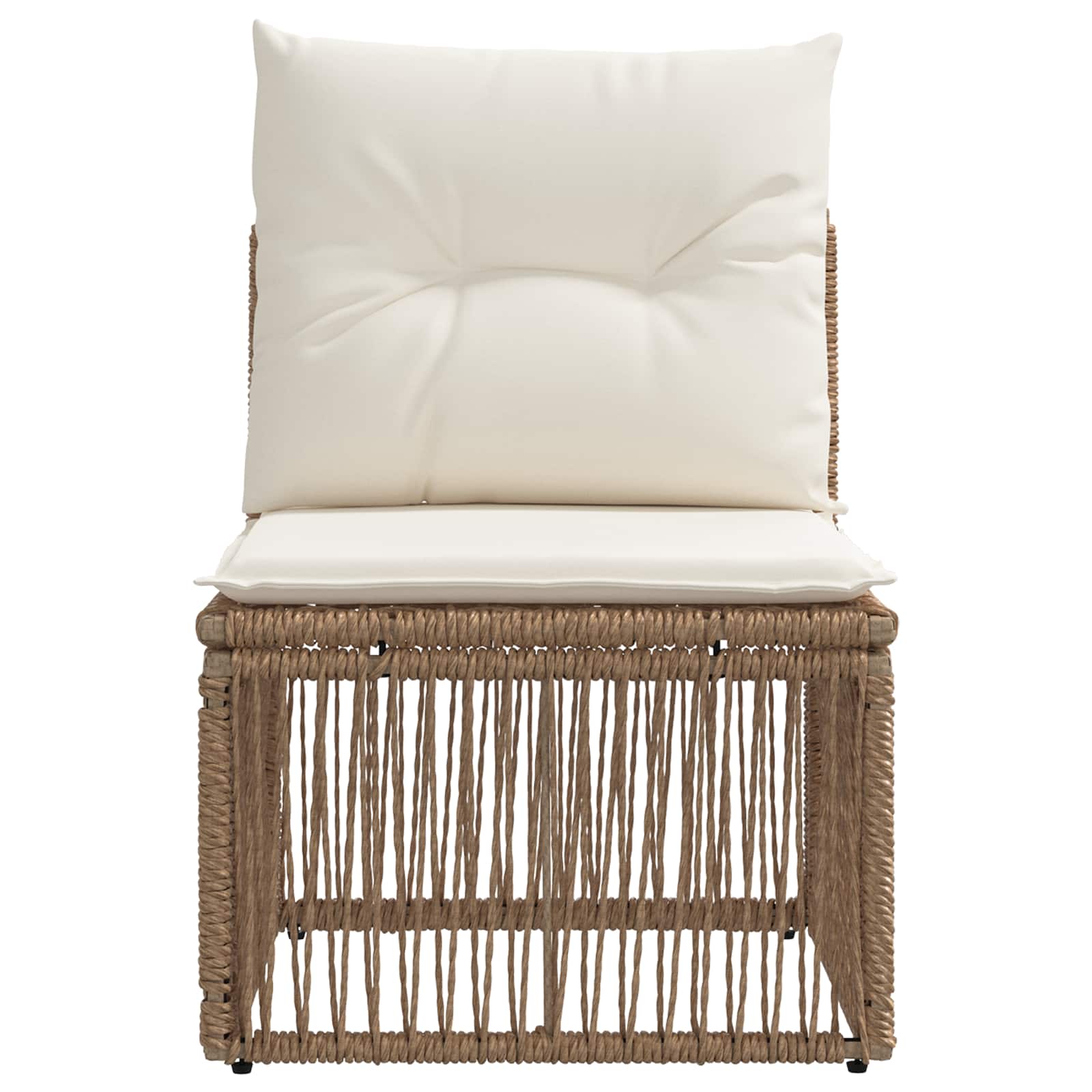Armfreies Sofa Beige Poly-Rattan