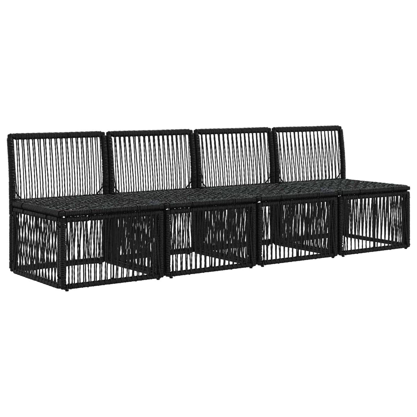 4-Sitzer-Sofa 4 stk. 4-Sitzanzahl Schwarz Poly-Rattan