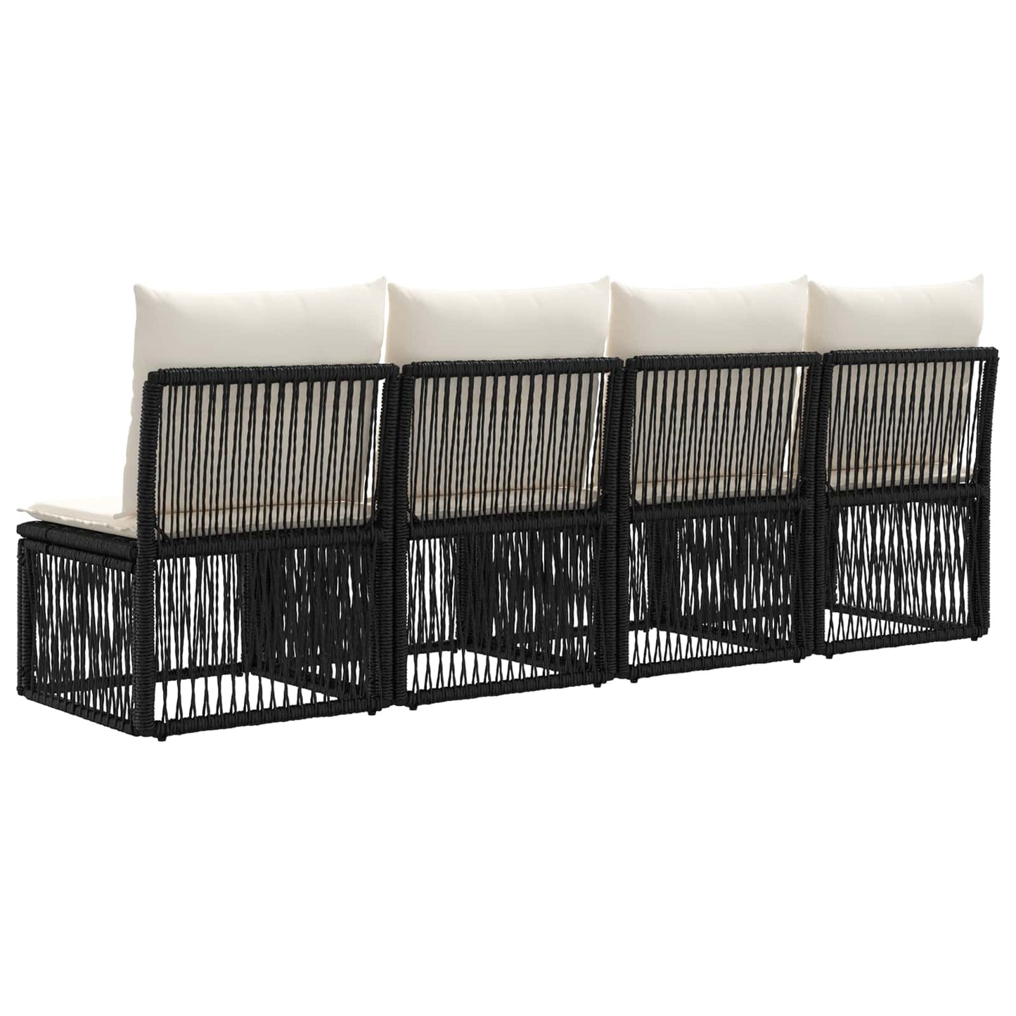 4-Sitzer-Sofa 4 stk. 4-Sitzanzahl Schwarz Poly-Rattan