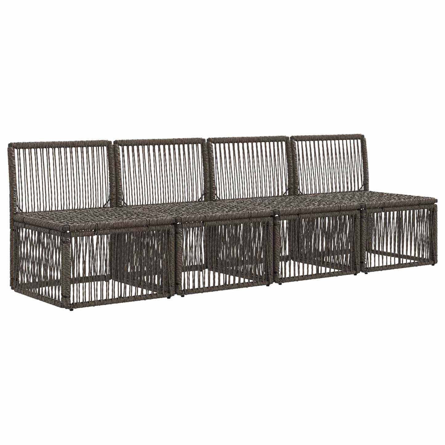 4-Sitzer-Sofa 4 stk. 4-Sitzanzahl Grau Poly-Rattan