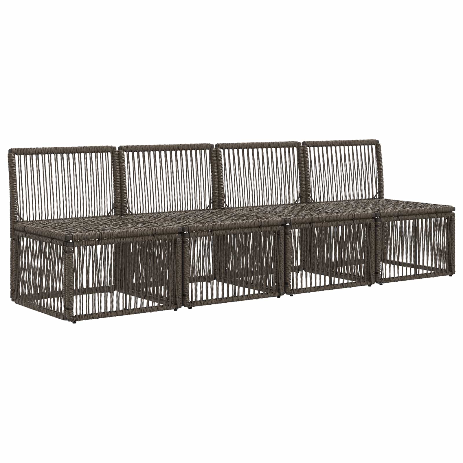 4-Sitzer-Sofa 4 stk. 4-Sitzanzahl Grau Poly-Rattan