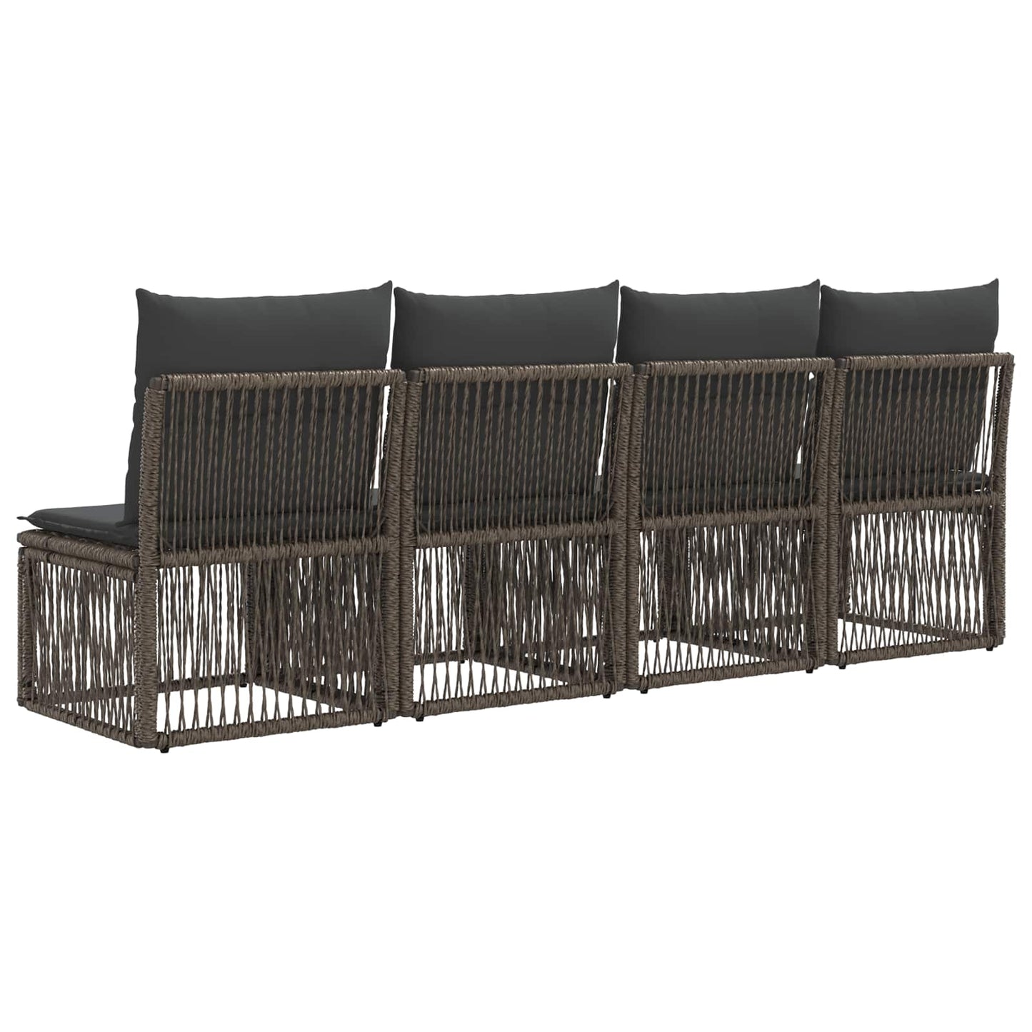 4-Sitzer-Sofa 4 stk. 4-Sitzanzahl Grau Poly-Rattan