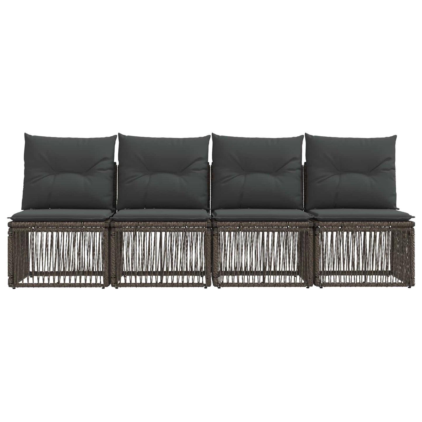 4-Sitzer-Sofa 4 stk. 4-Sitzanzahl Grau Poly-Rattan