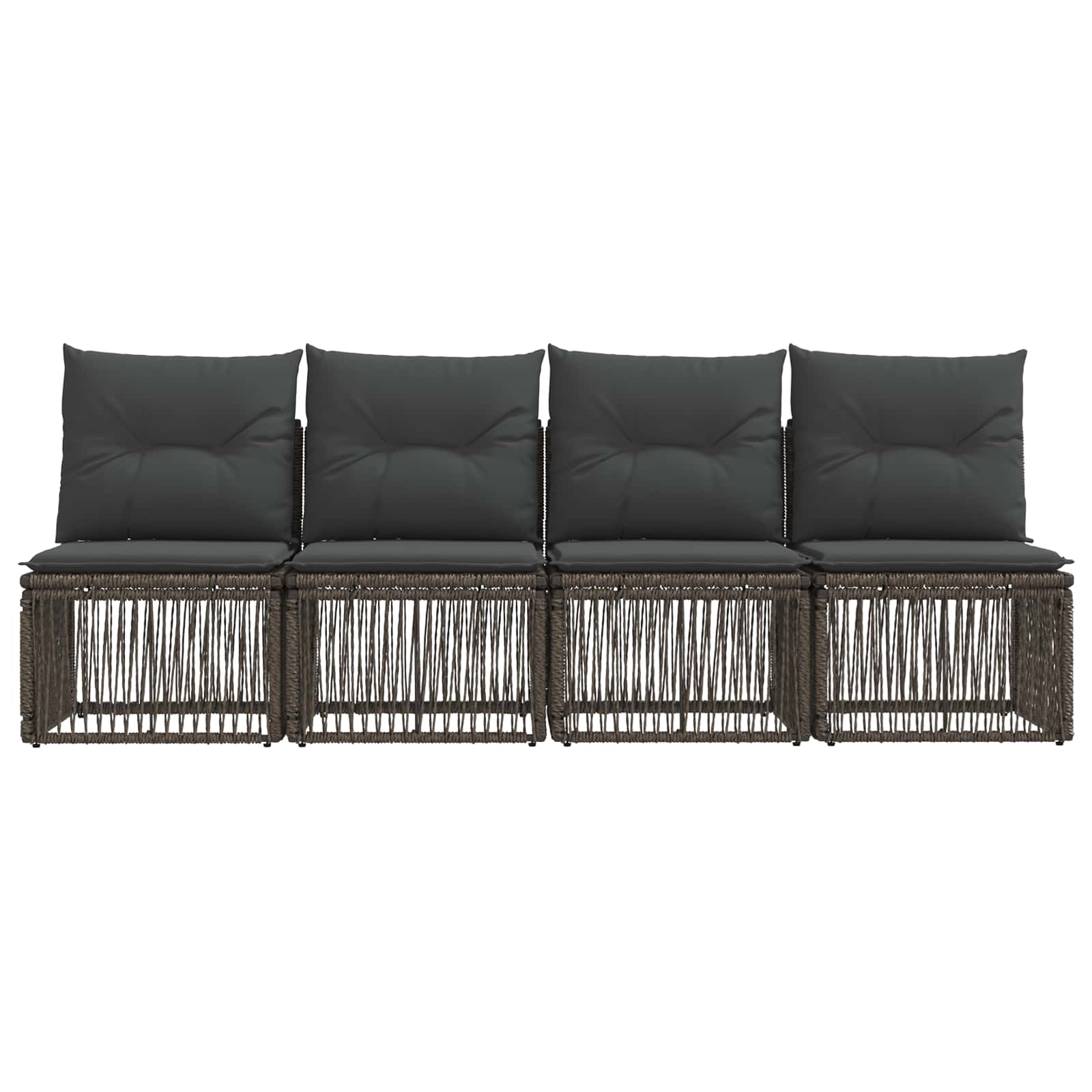 4-Sitzer-Sofa 4 stk. 4-Sitzanzahl Grau Poly-Rattan