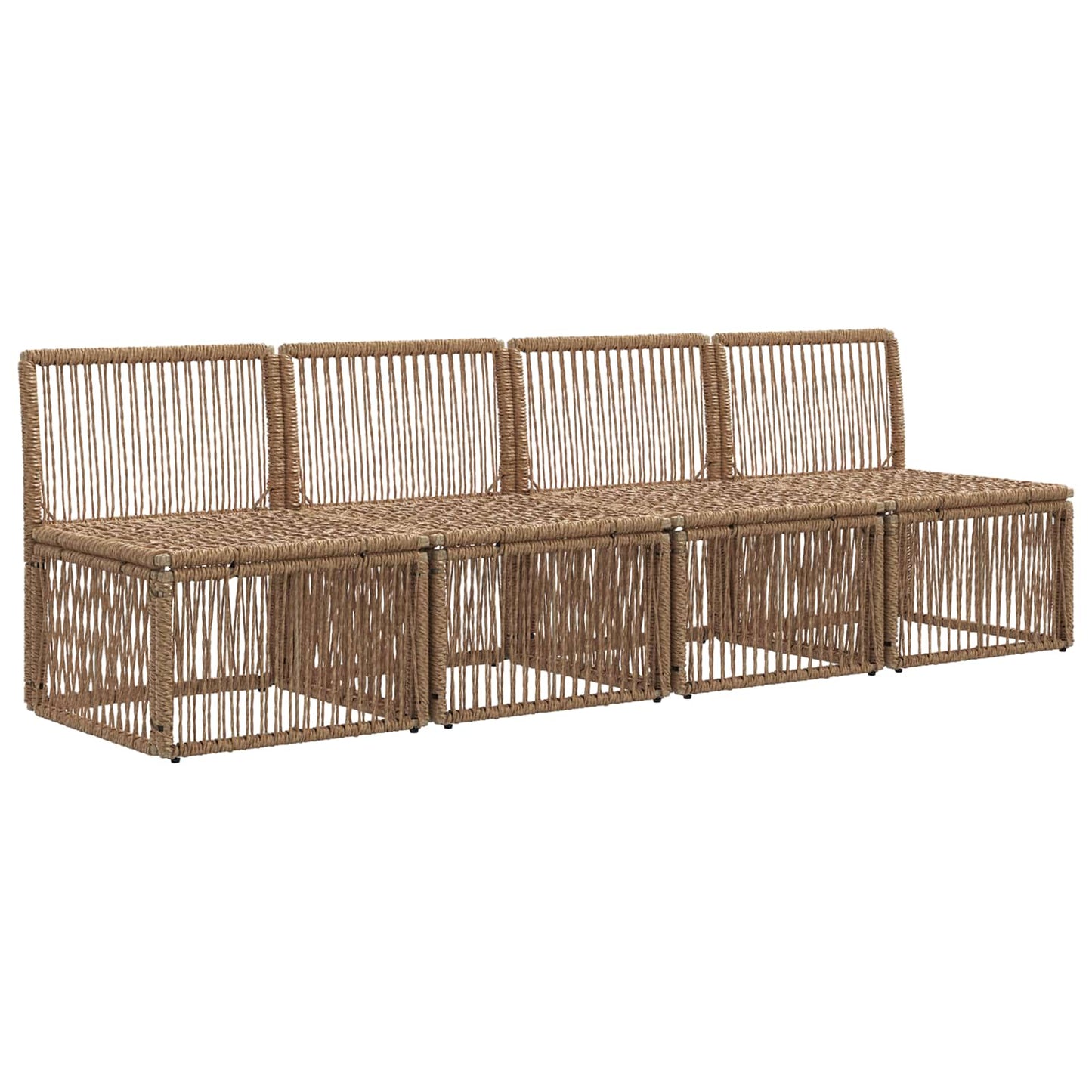 4-Sitzer-Sofa 4 stk. 4-Sitzanzahl Beige Poly-Rattan