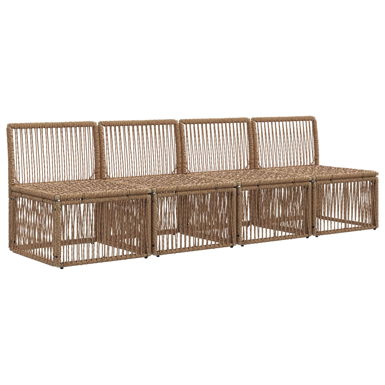 4-Sitzer-Sofa 4 stk. 4-Sitzanzahl Beige Poly-Rattan