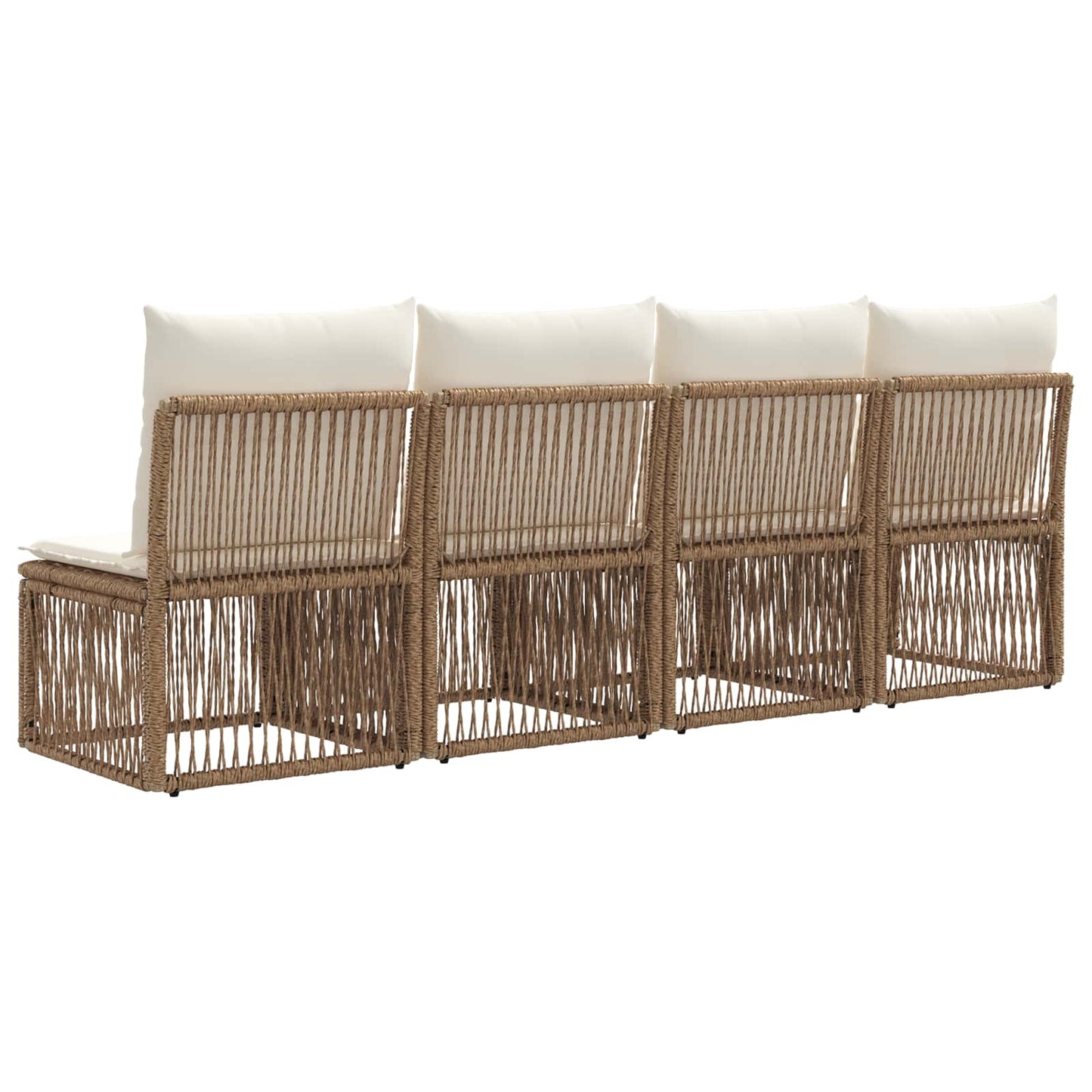 4-Sitzer-Sofa 4 stk. 4-Sitzanzahl Beige Poly-Rattan