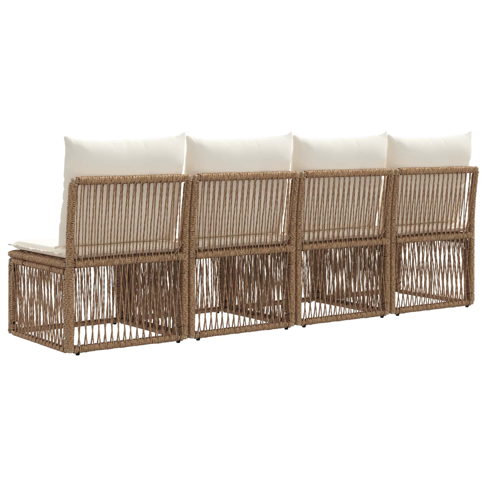 4-Sitzer-Sofa 4 stk. 4-Sitzanzahl Beige Poly-Rattan
