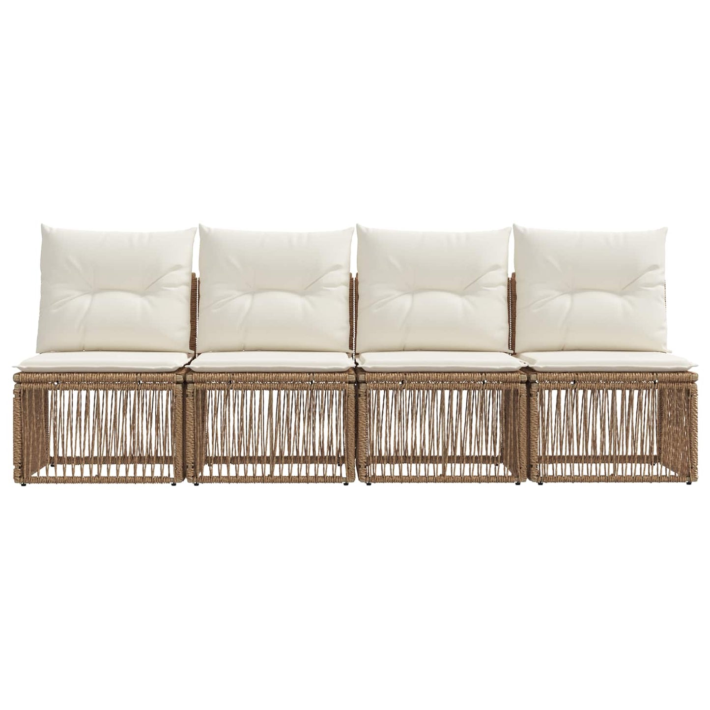 4-Sitzer-Sofa 4 stk. 4-Sitzanzahl Beige Poly-Rattan
