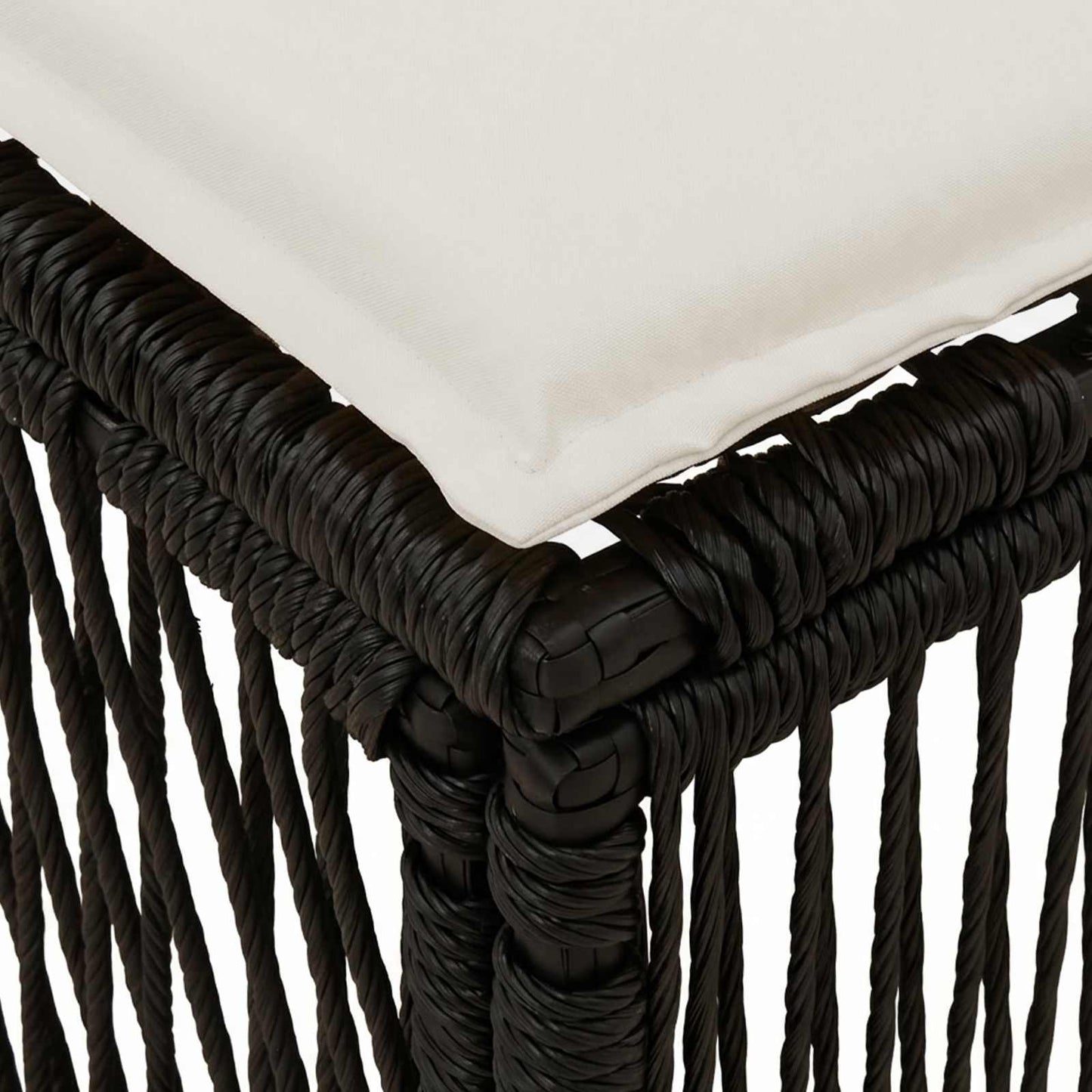 Fußhocker Schwarz Poly-Rattan