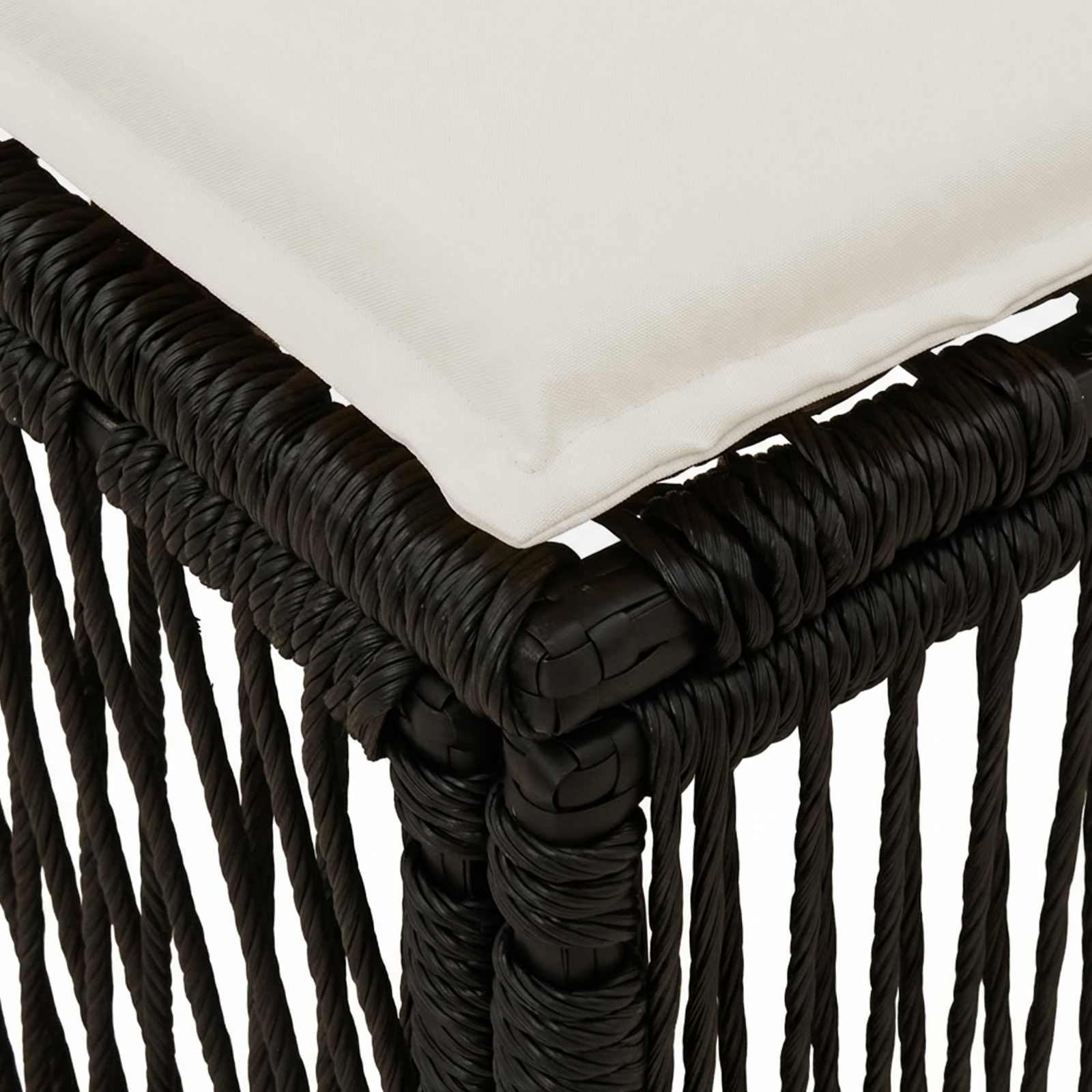Fußhocker Schwarz Poly-Rattan