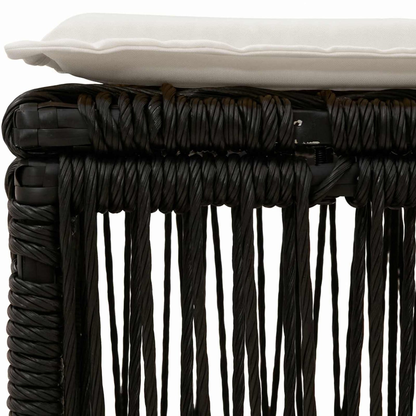 Fußhocker Schwarz Poly-Rattan