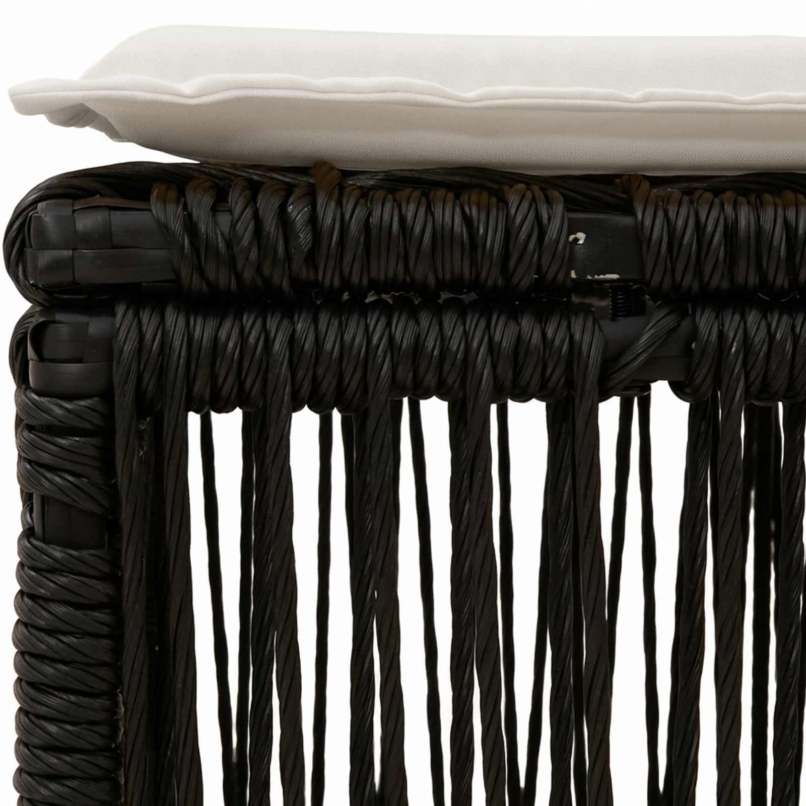 Fußhocker Schwarz Poly-Rattan