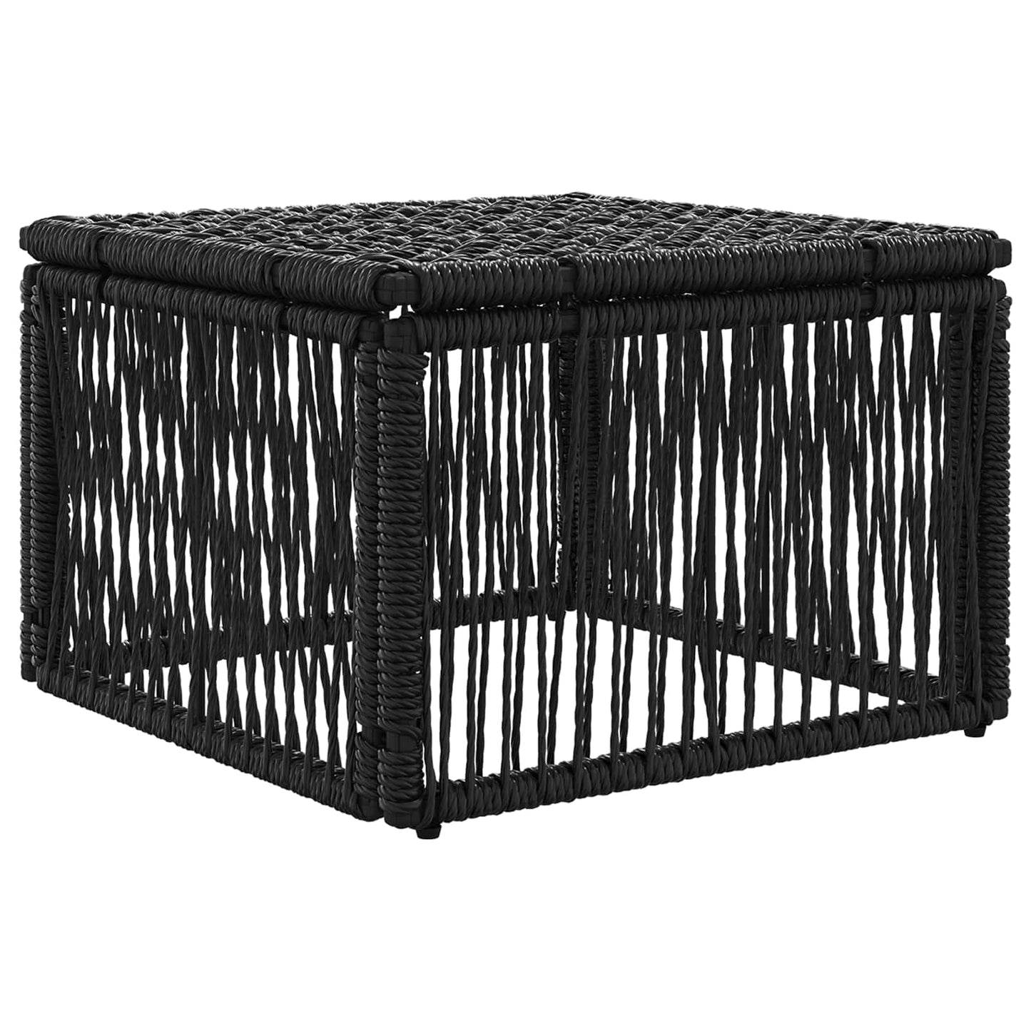 Fußhocker Schwarz Poly-Rattan