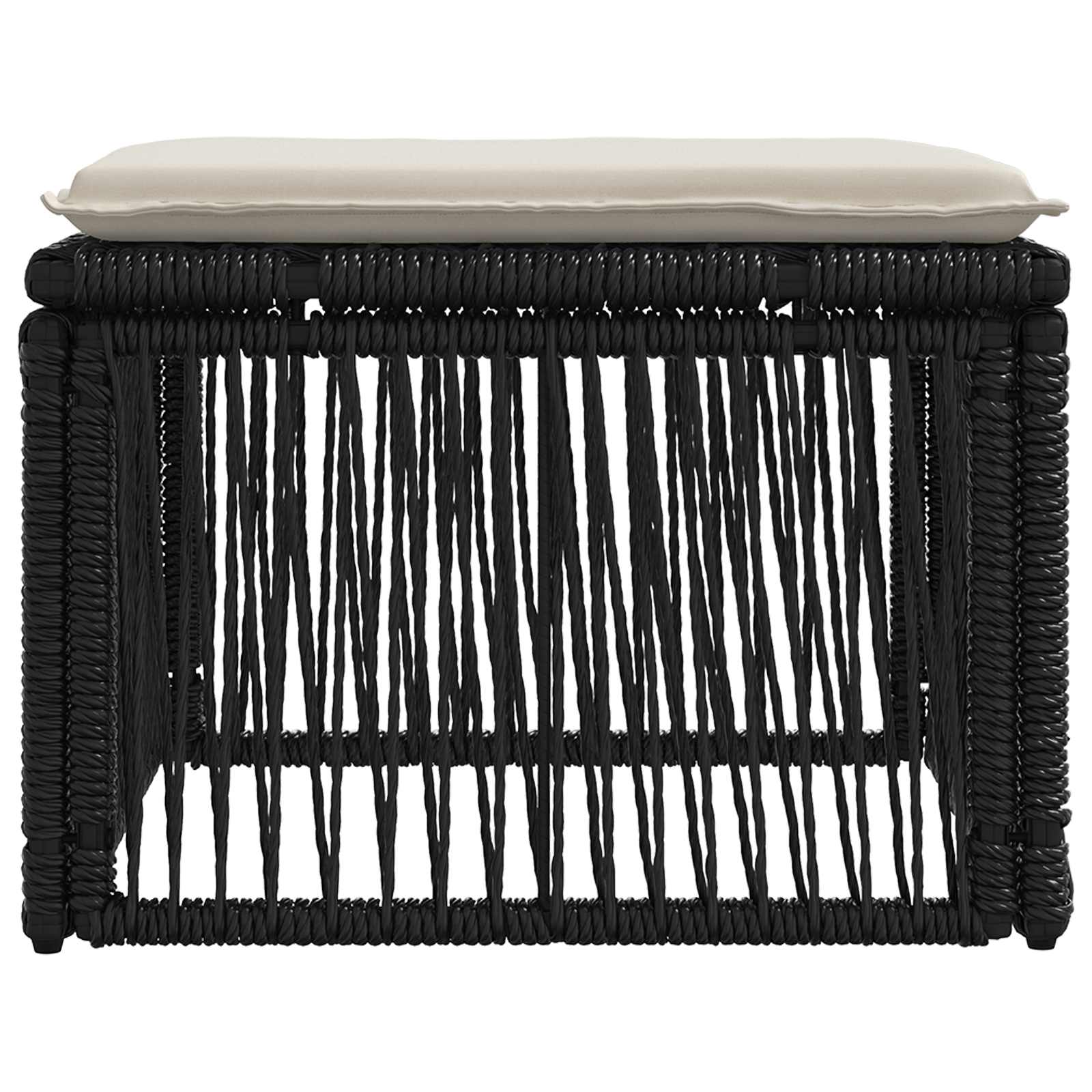 Fußhocker Schwarz Poly-Rattan