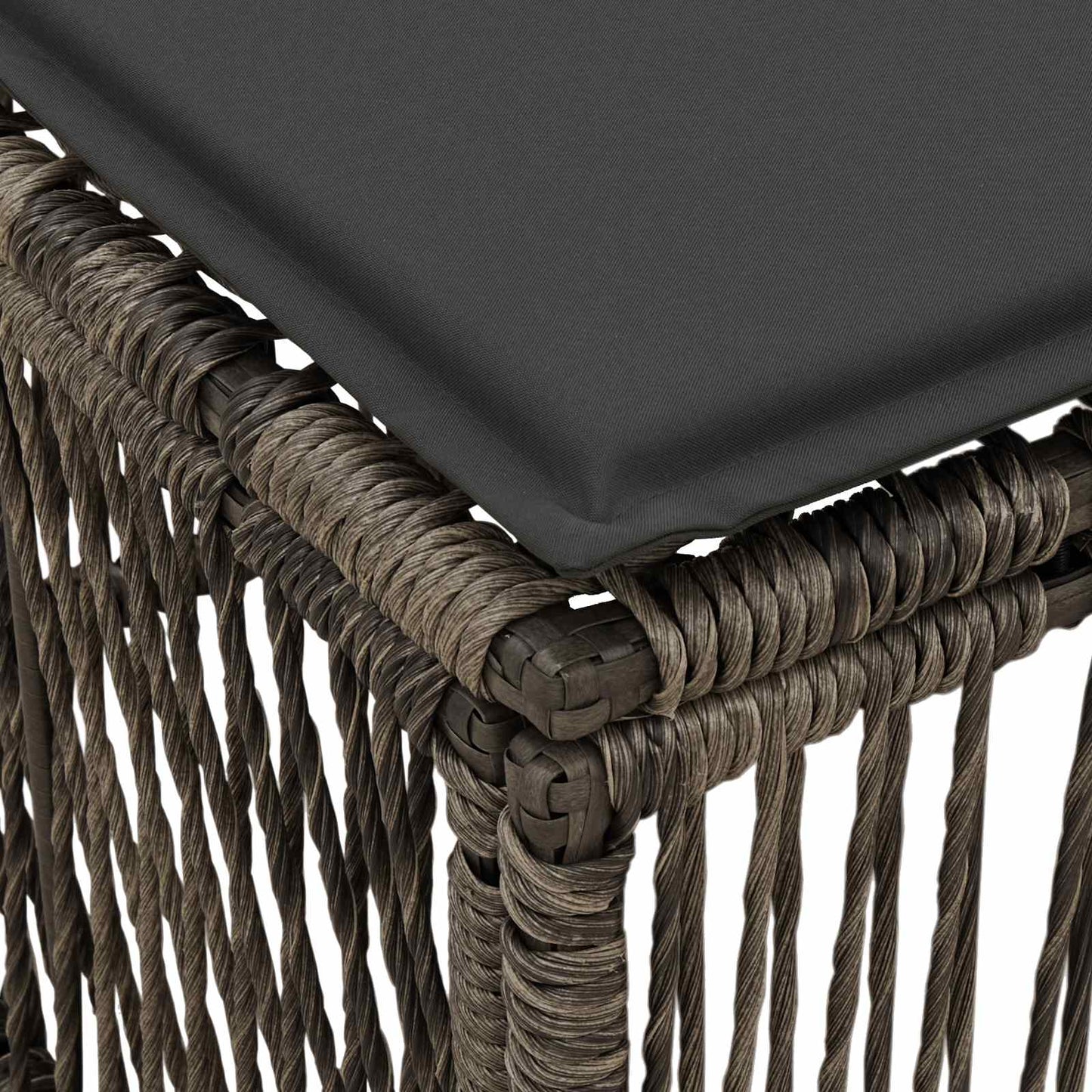 Fußhocker Grau Poly-Rattan
