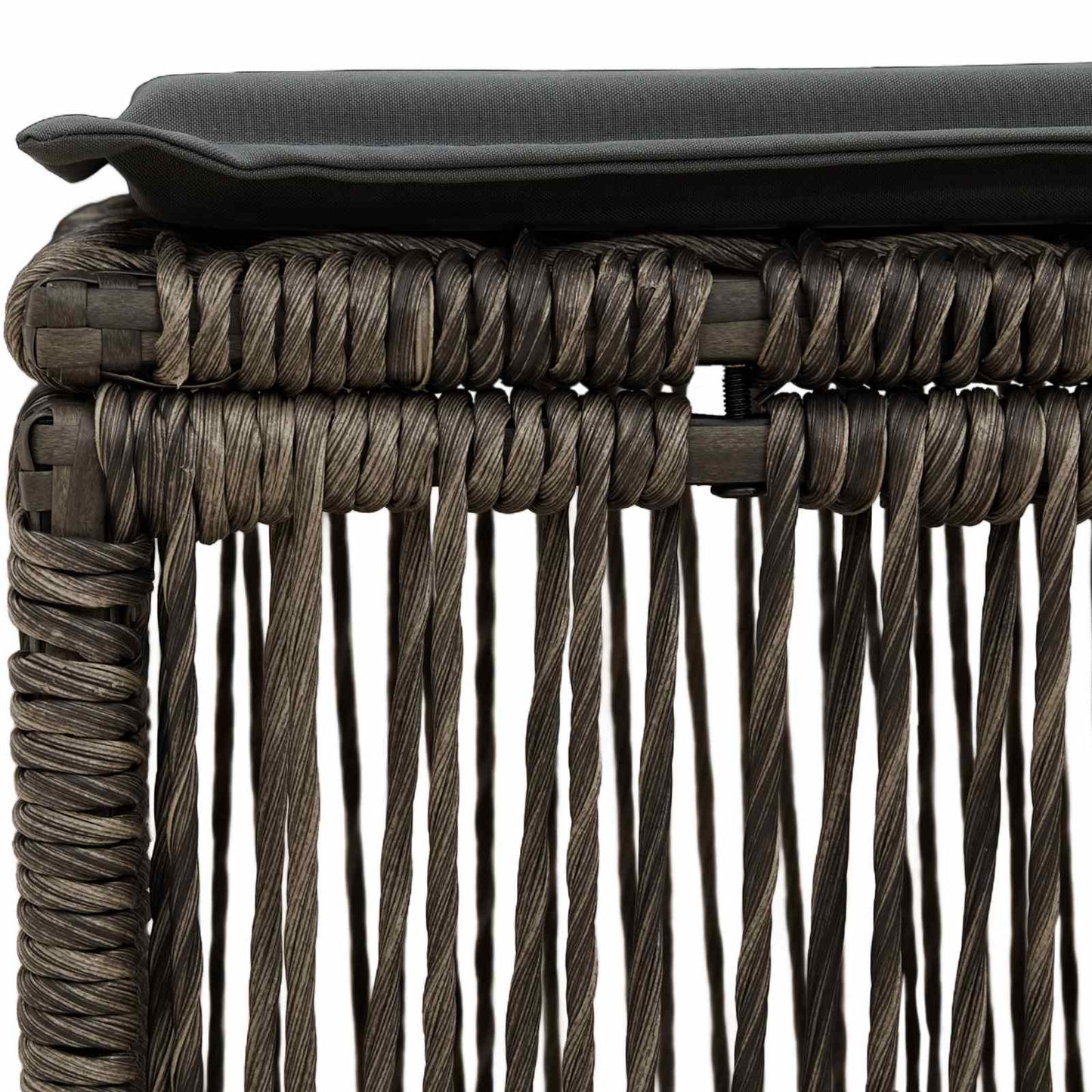 Fußhocker Grau Poly-Rattan
