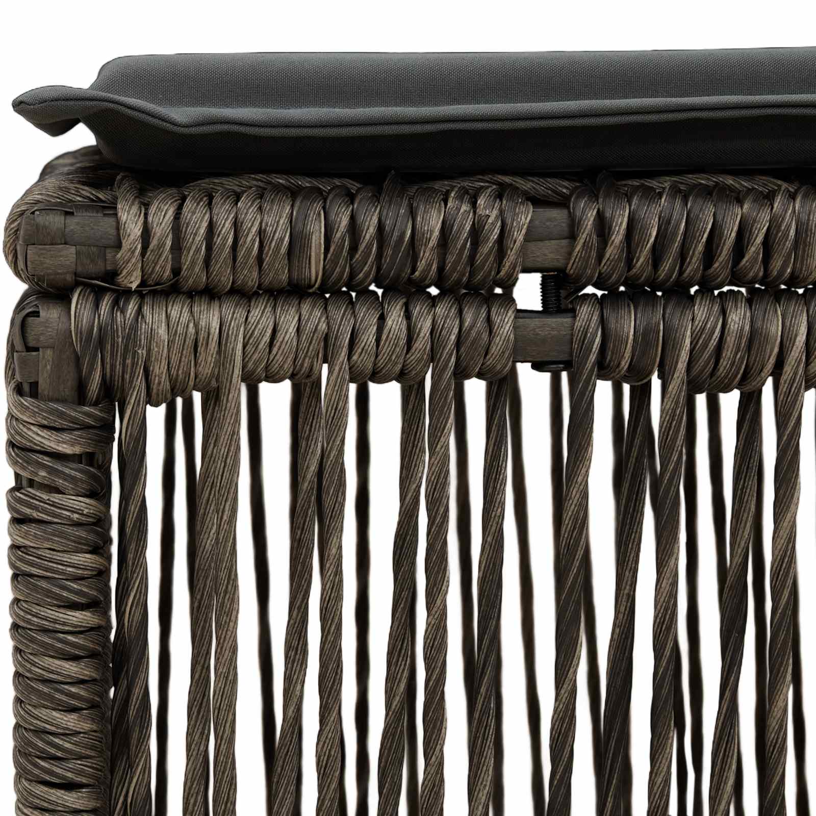 Fußhocker Grau Poly-Rattan