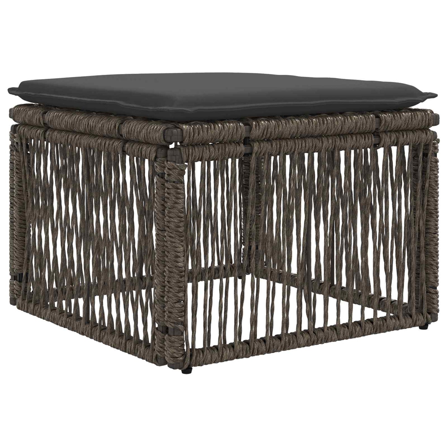 Fußhocker Grau Poly-Rattan