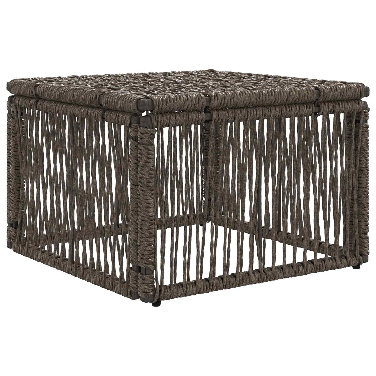 Fußhocker Grau Poly-Rattan