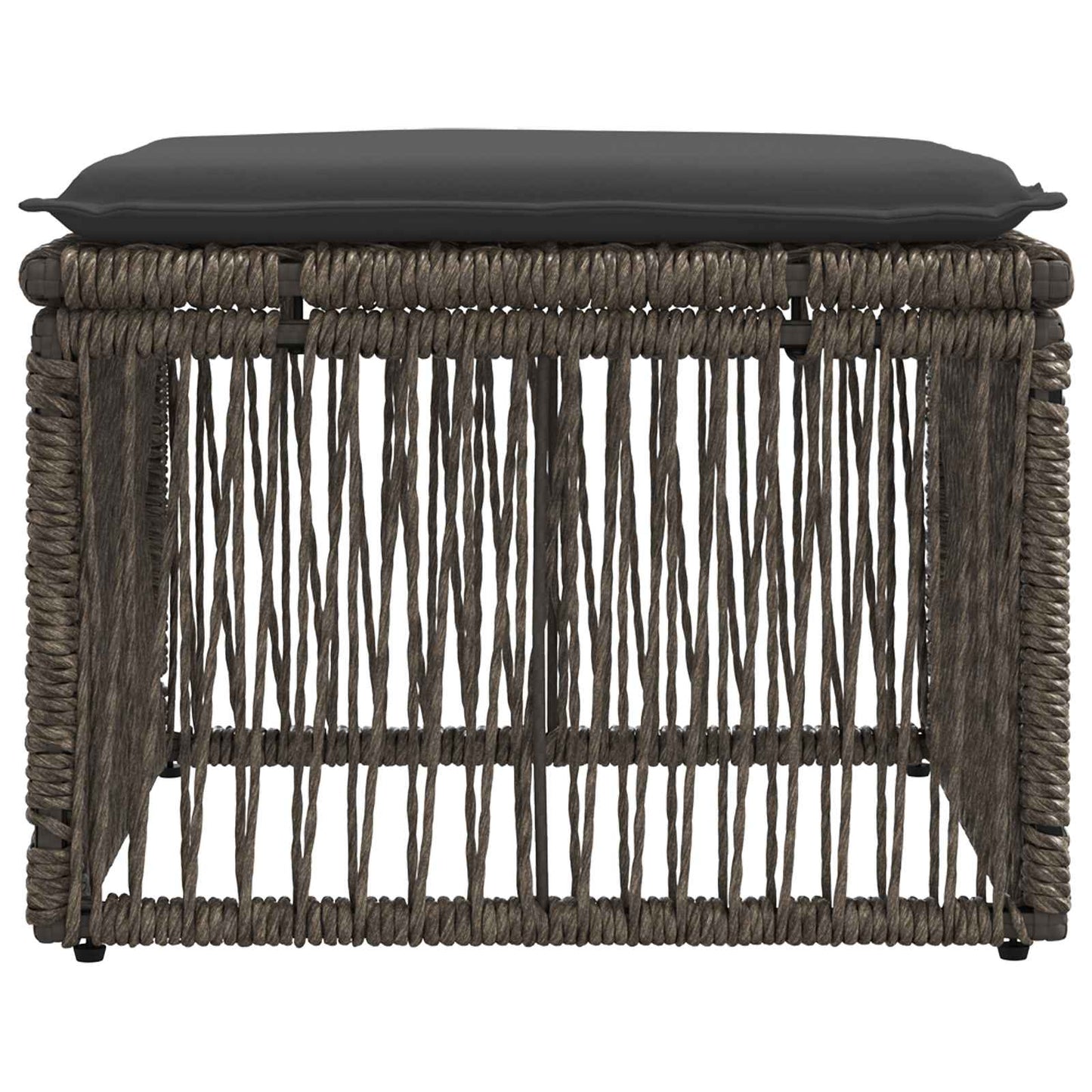 Fußhocker Grau Poly-Rattan