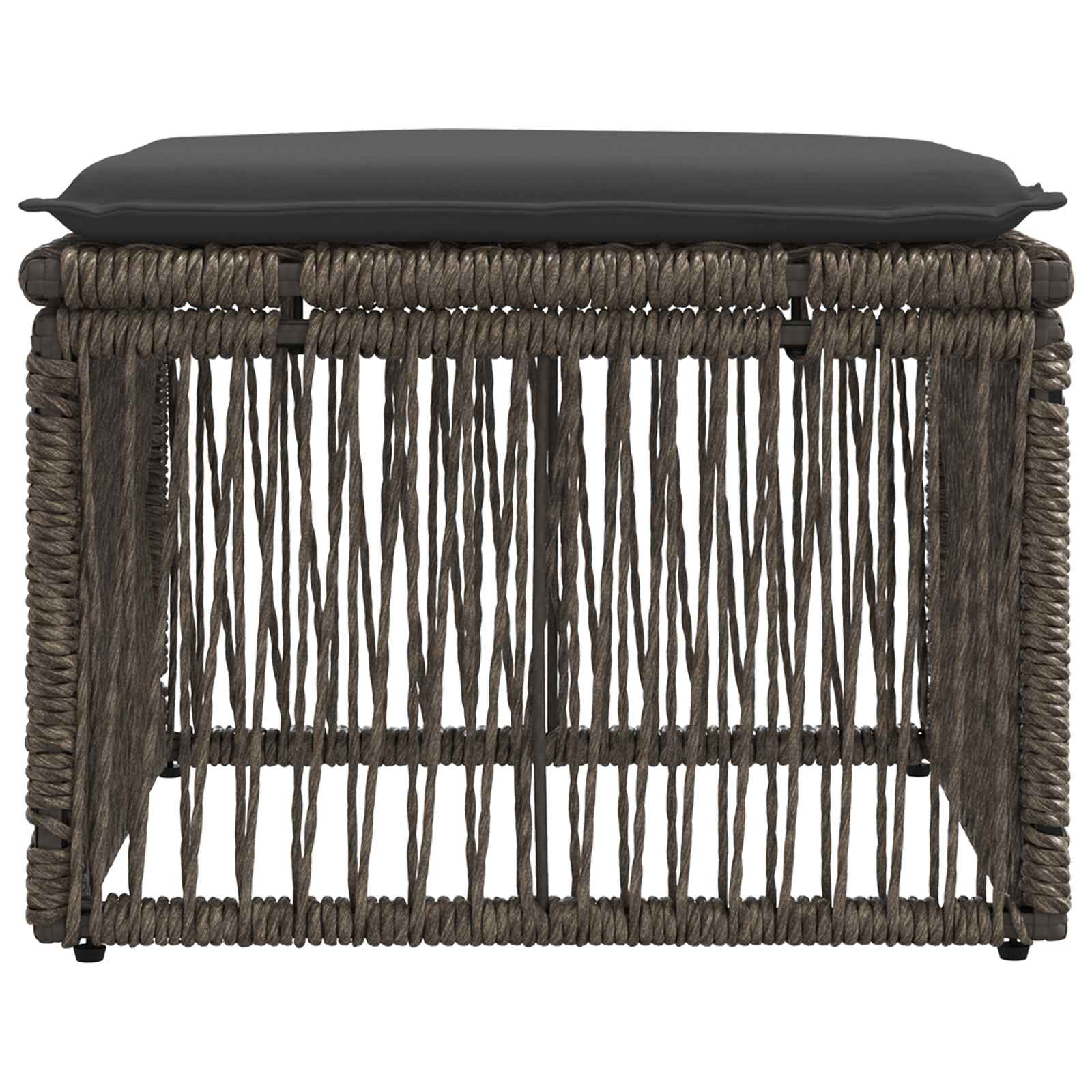 Fußhocker Grau Poly-Rattan