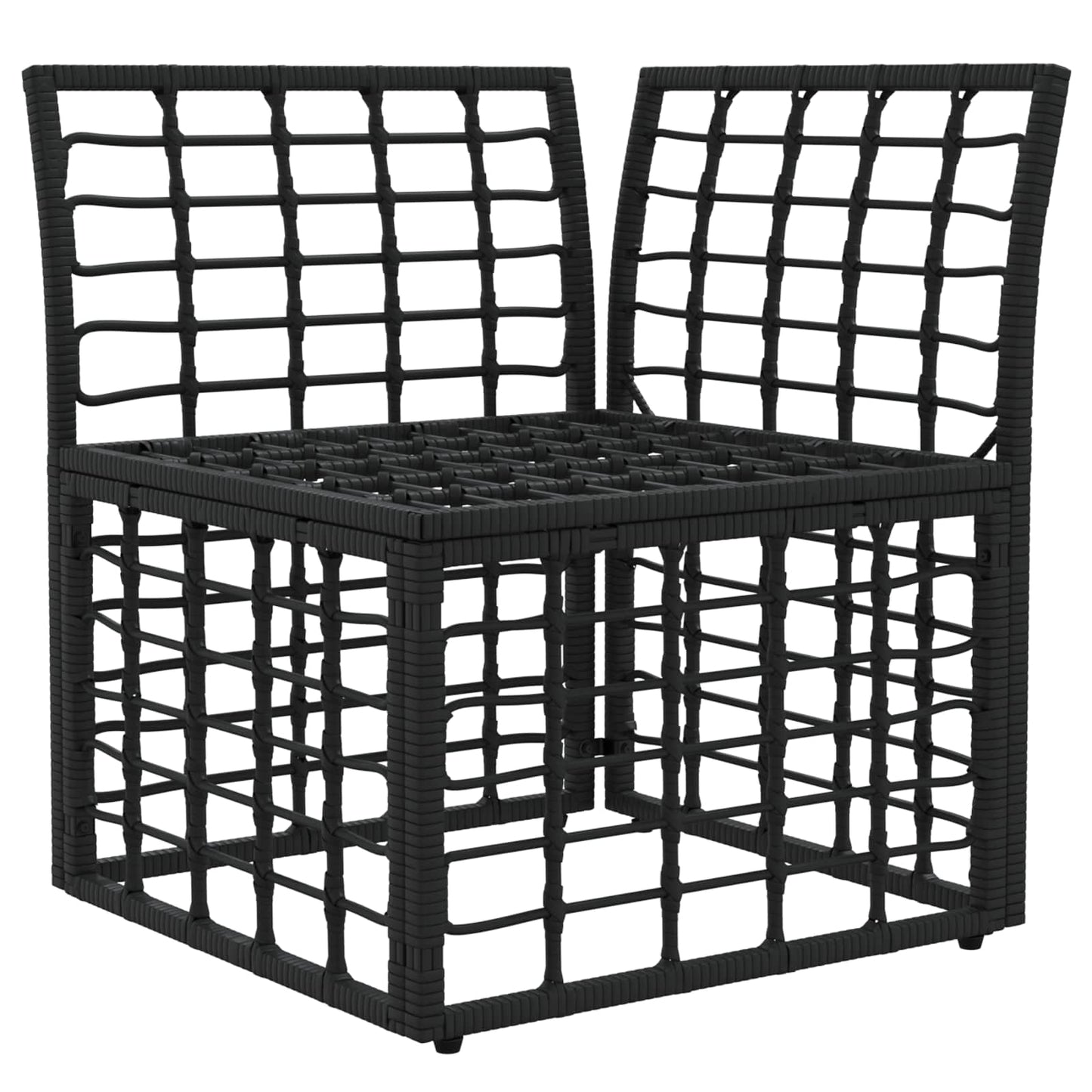 Modulares Outdoor-Ecksofa Schwarz Poly-Rattan