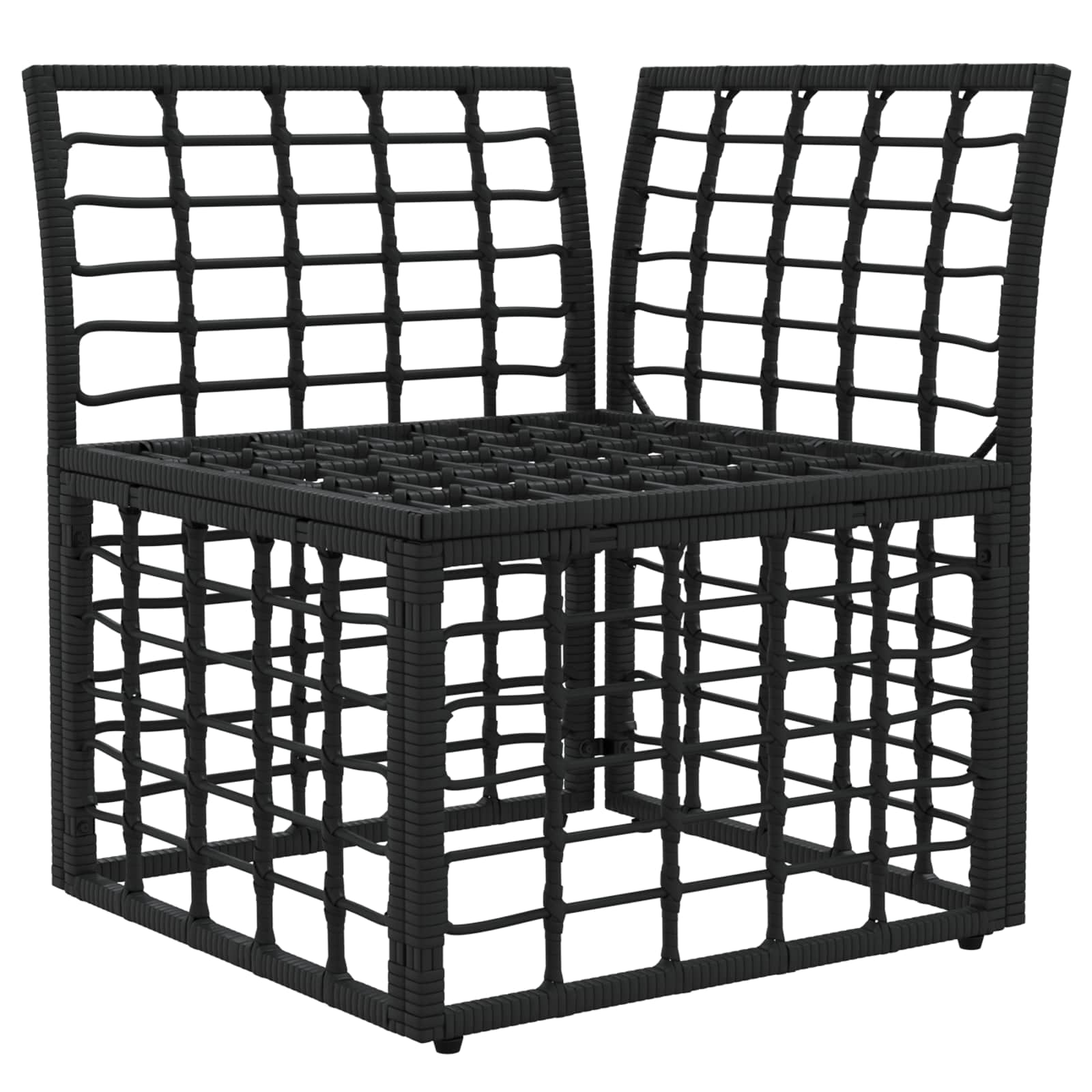 Modulares Outdoor-Ecksofa Schwarz Poly-Rattan