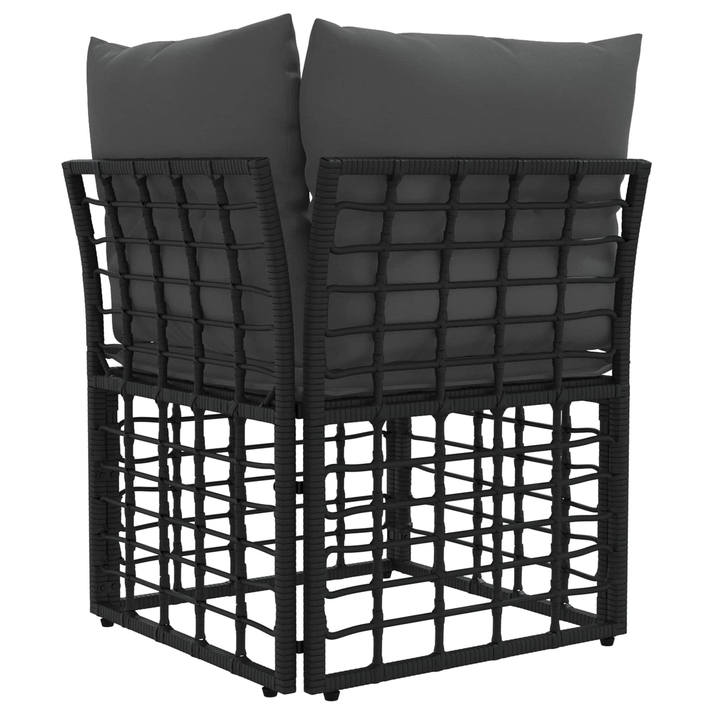 Modulares Outdoor-Ecksofa Schwarz Poly-Rattan