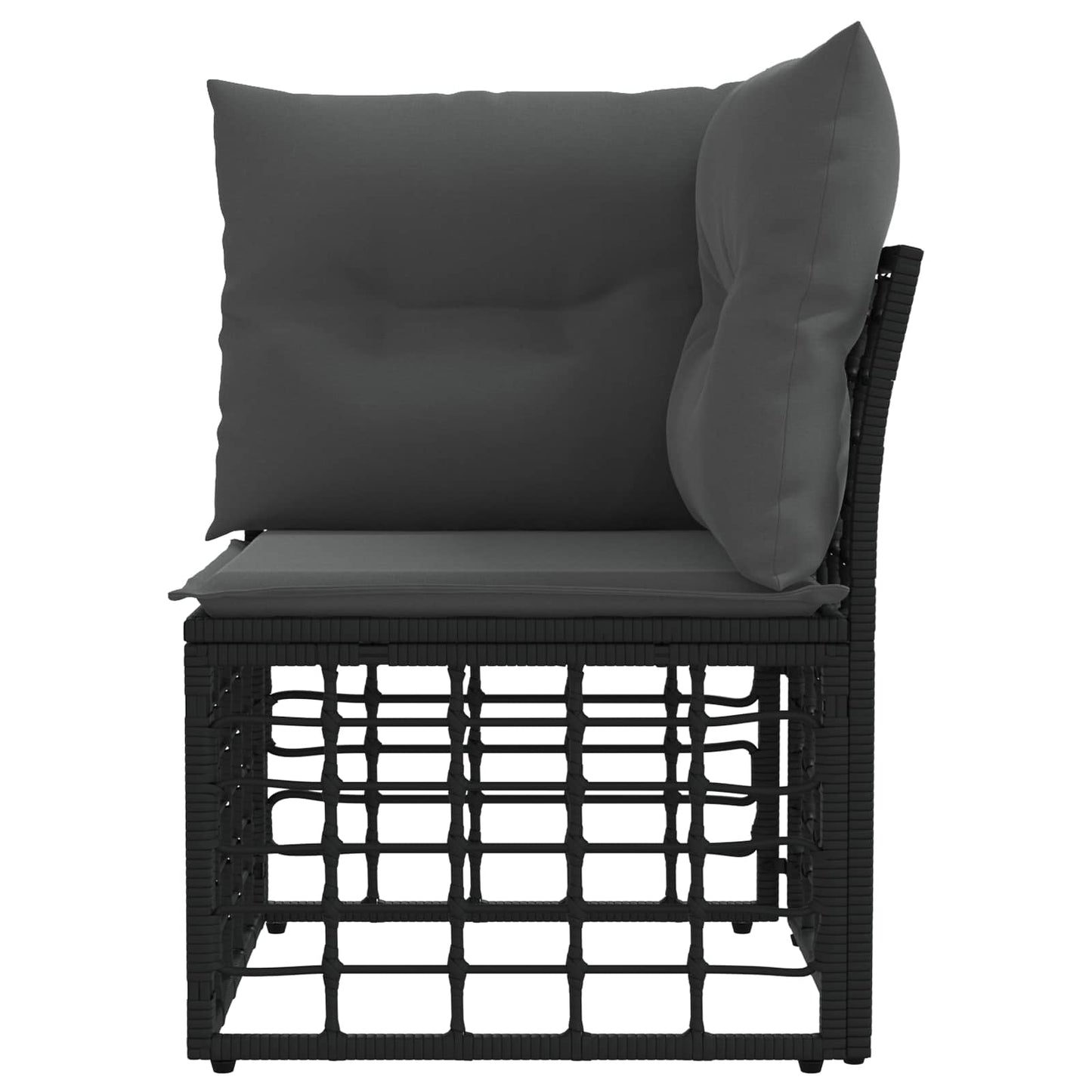 Modulares Outdoor-Ecksofa Schwarz Poly-Rattan