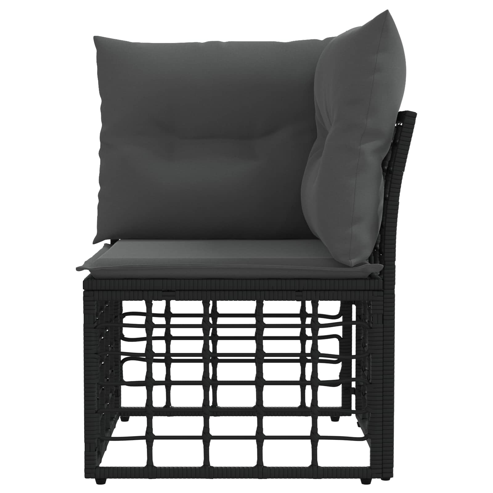 Modulares Outdoor-Ecksofa Schwarz Poly-Rattan